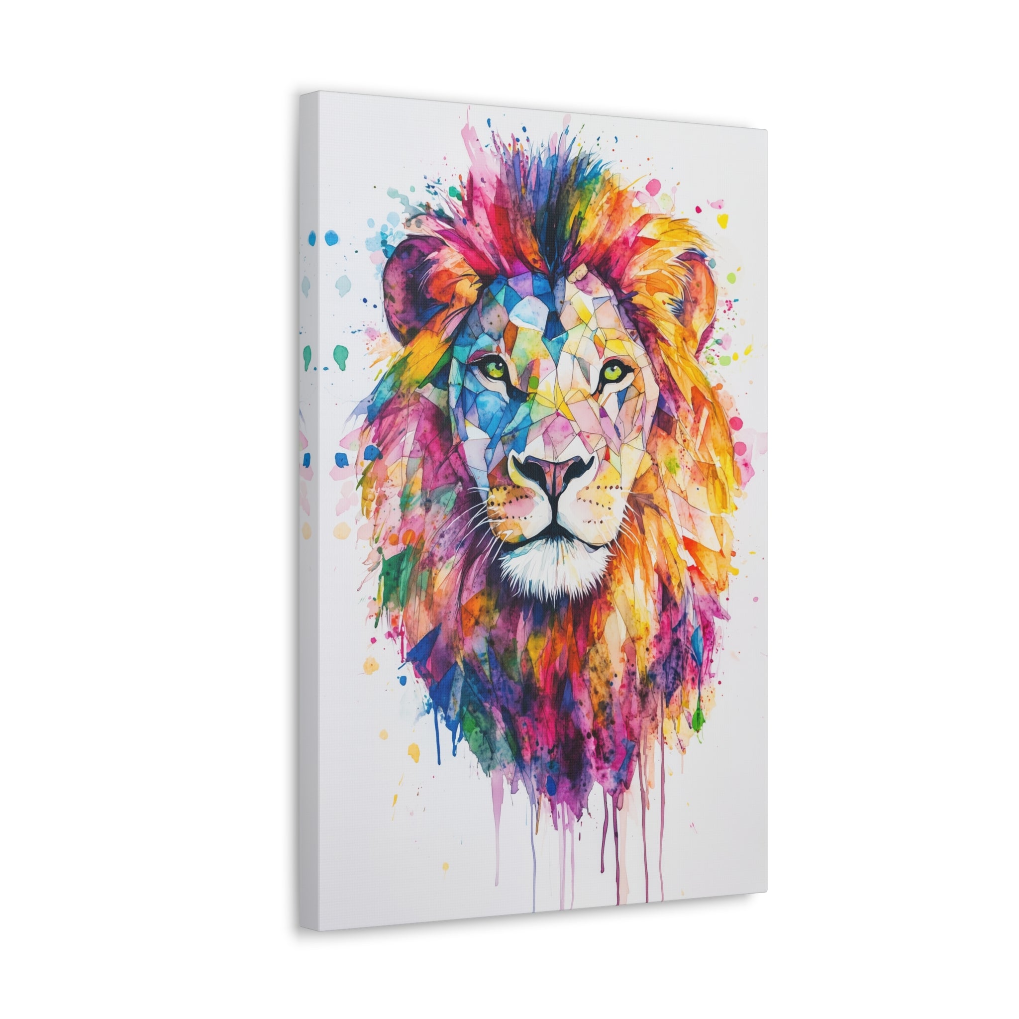 Watercolor Lion Canvas Wall Art - SynthFrame