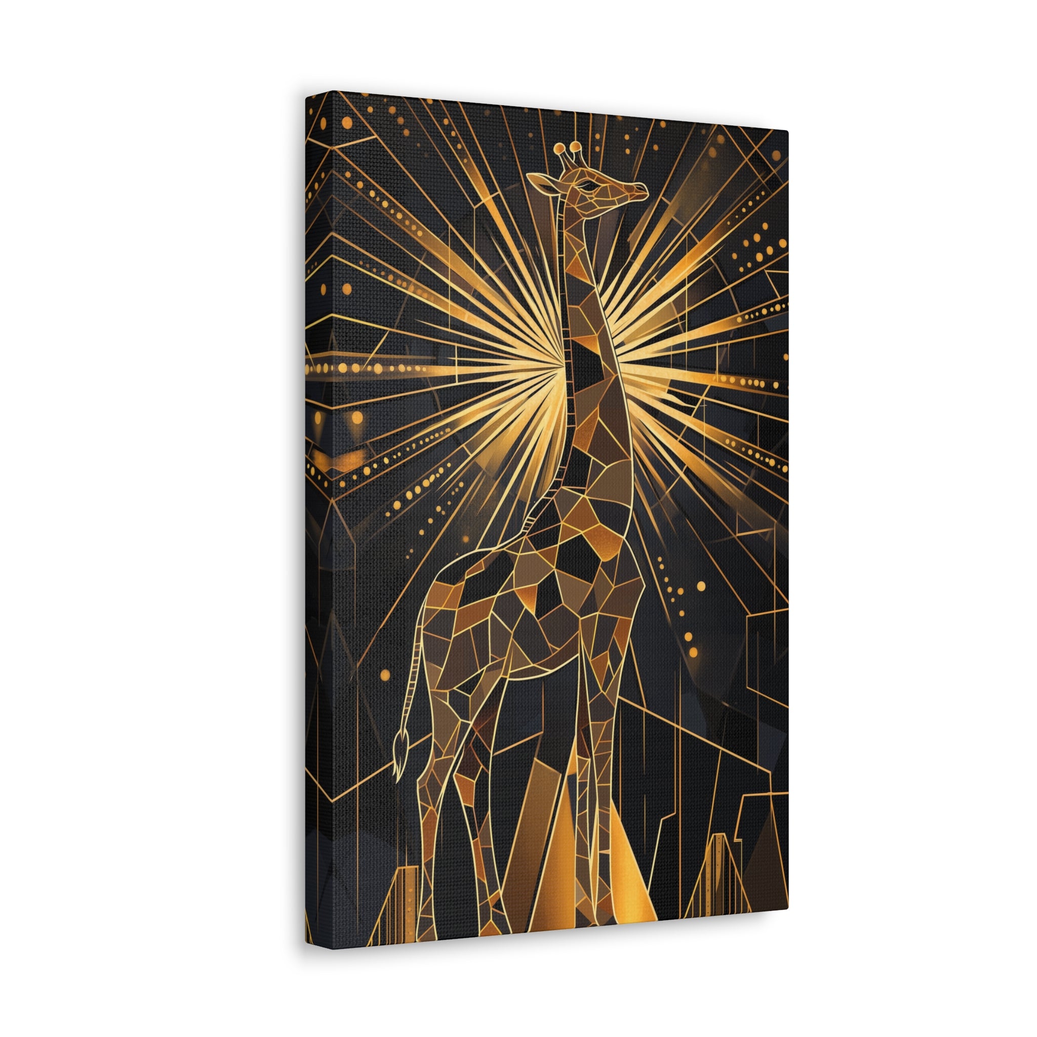 Gilded Giraffe Canvas Wall Art - SynthFrame