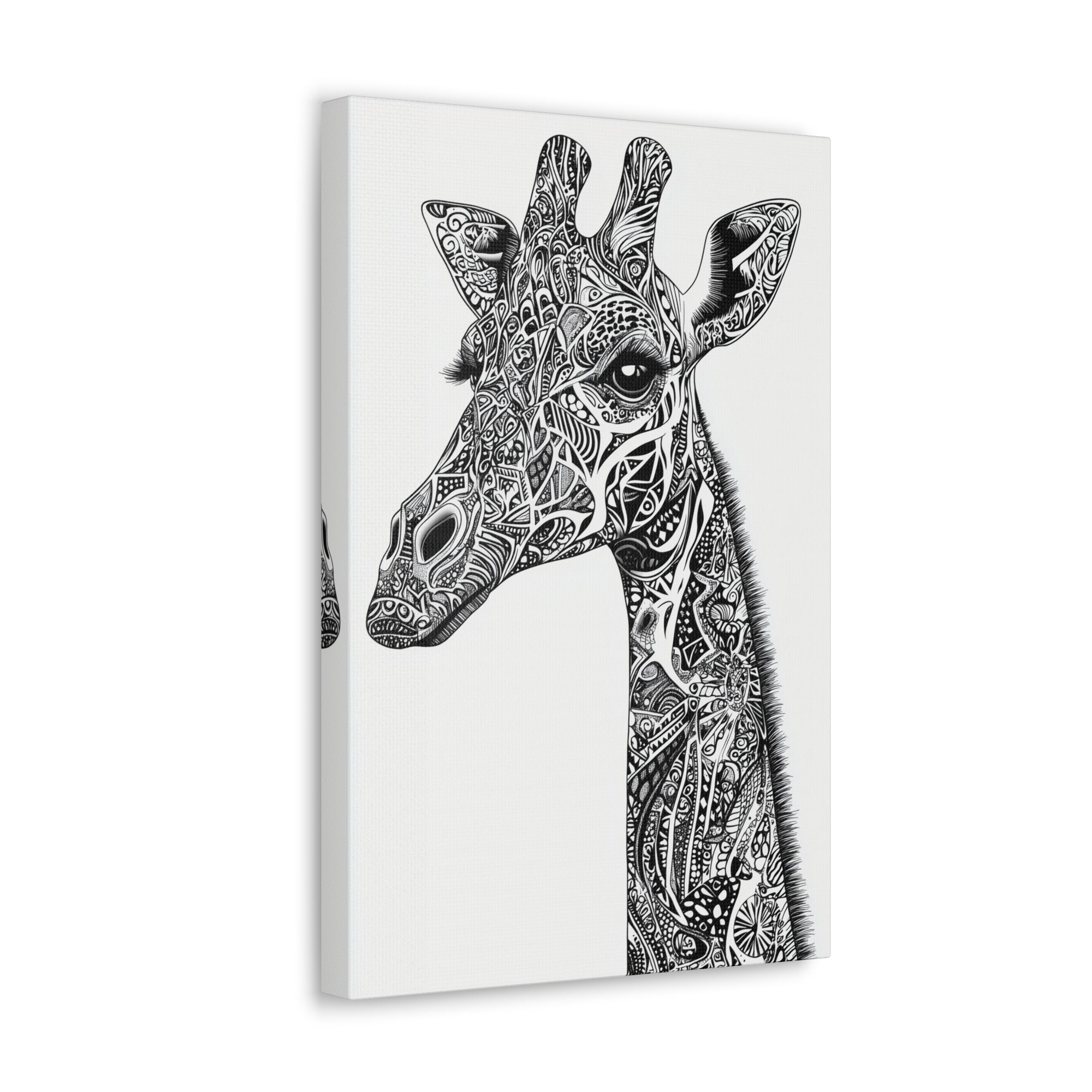 Zentangle Giraffe Canvas Wall Art - SynthFrame