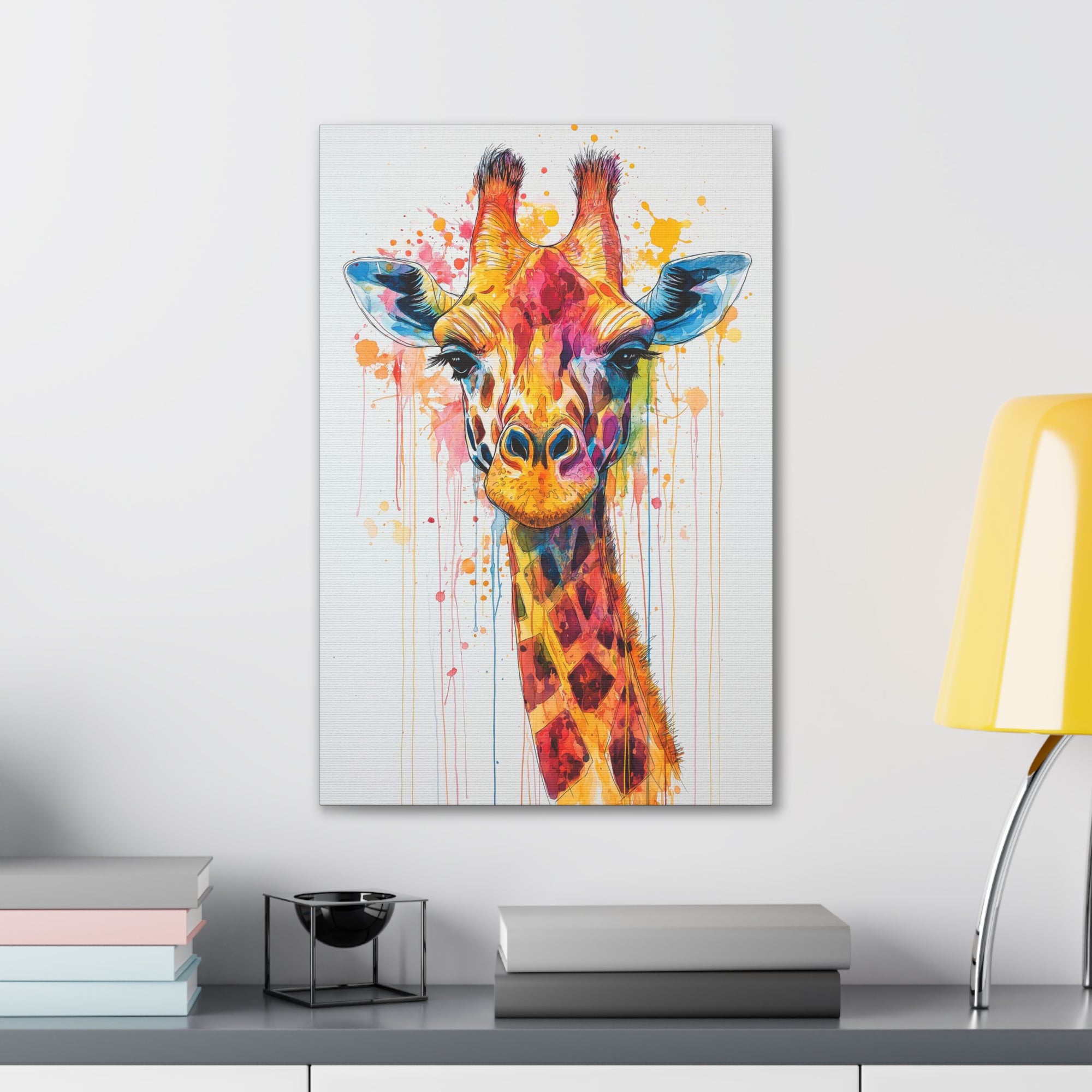 Watercolor Giraffe Canvas Wall Art - SynthFrame