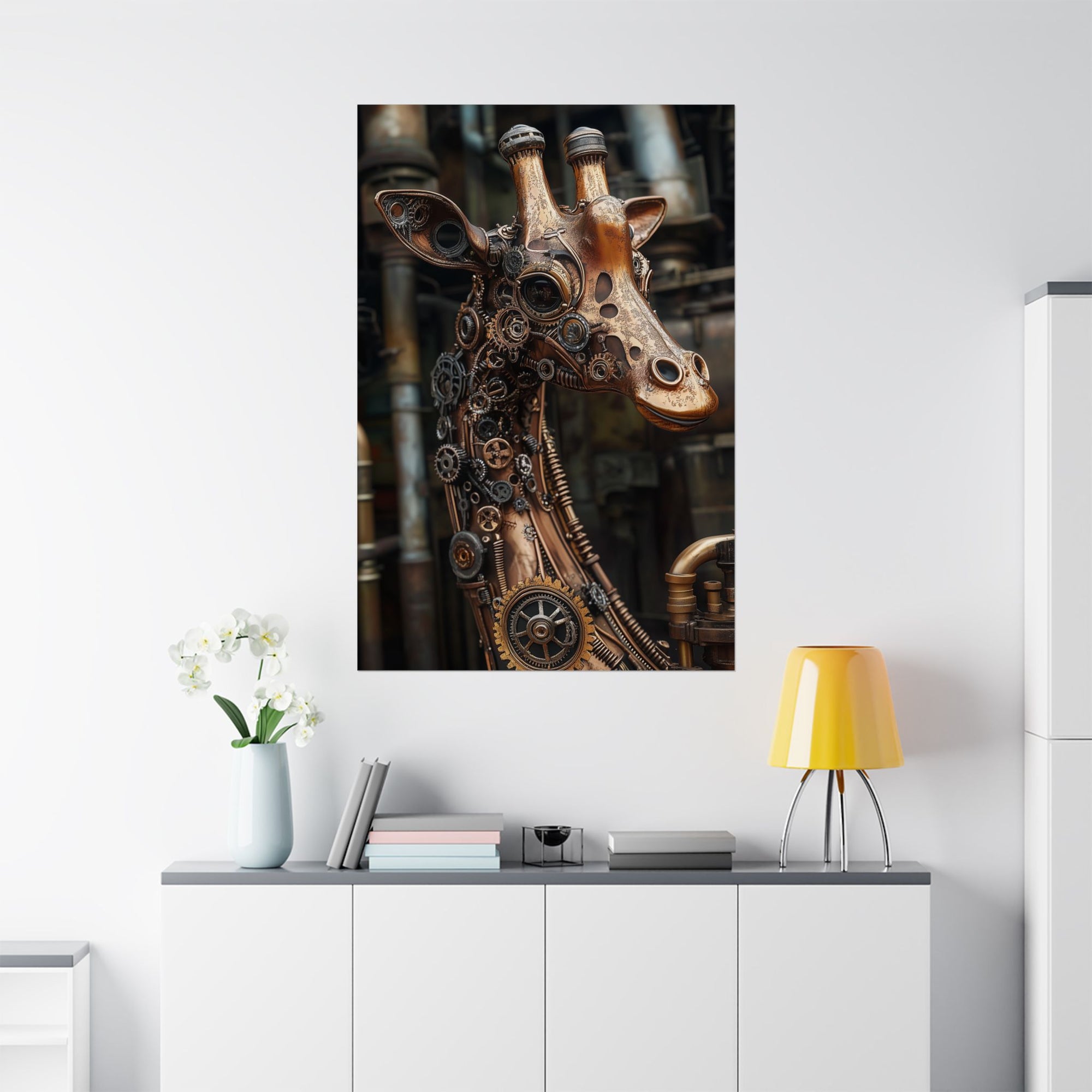 Steampunk Giraffe: Mechanical Marvel Poster