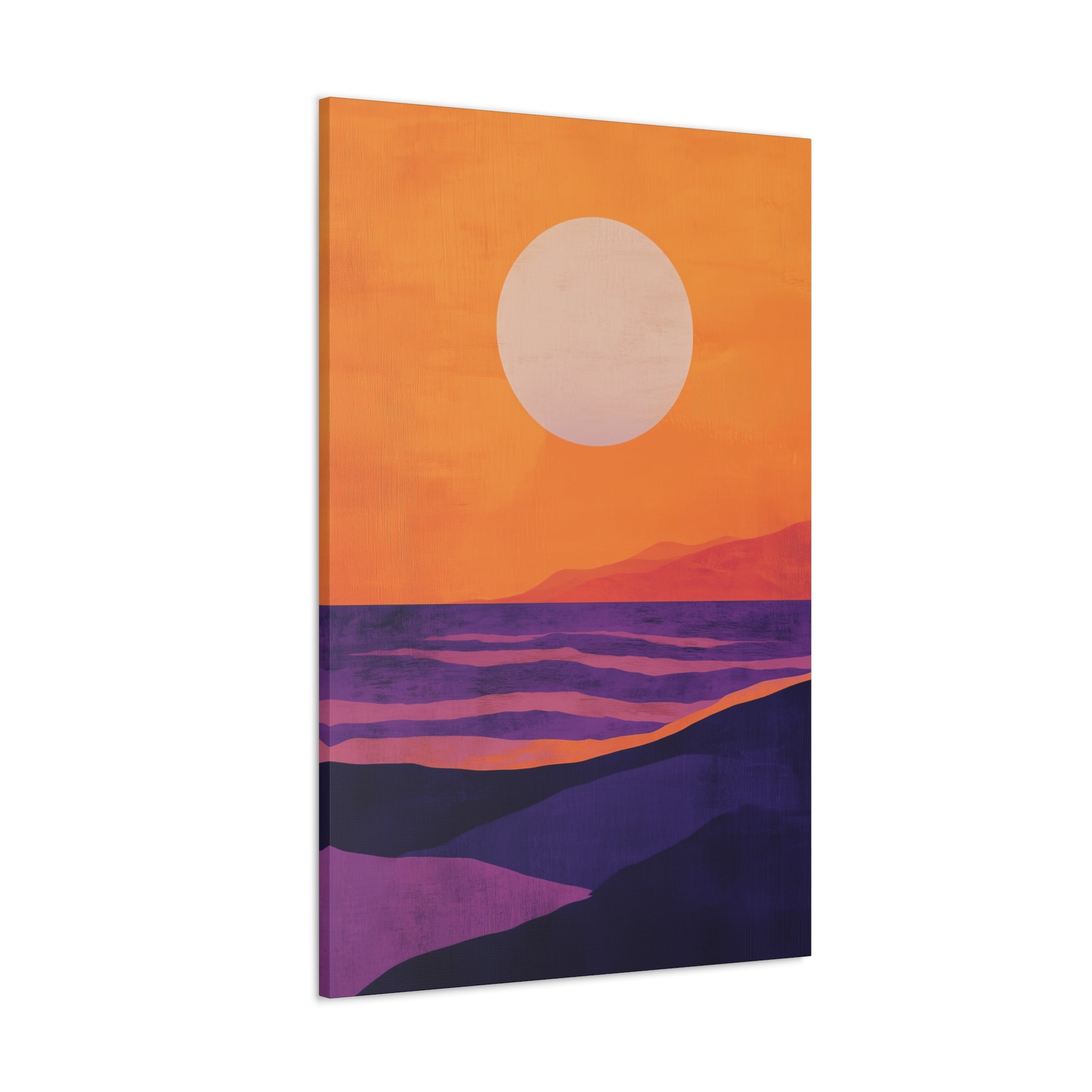 Abstract Coastal Sunset Canvas Wall Art - SynthFrame