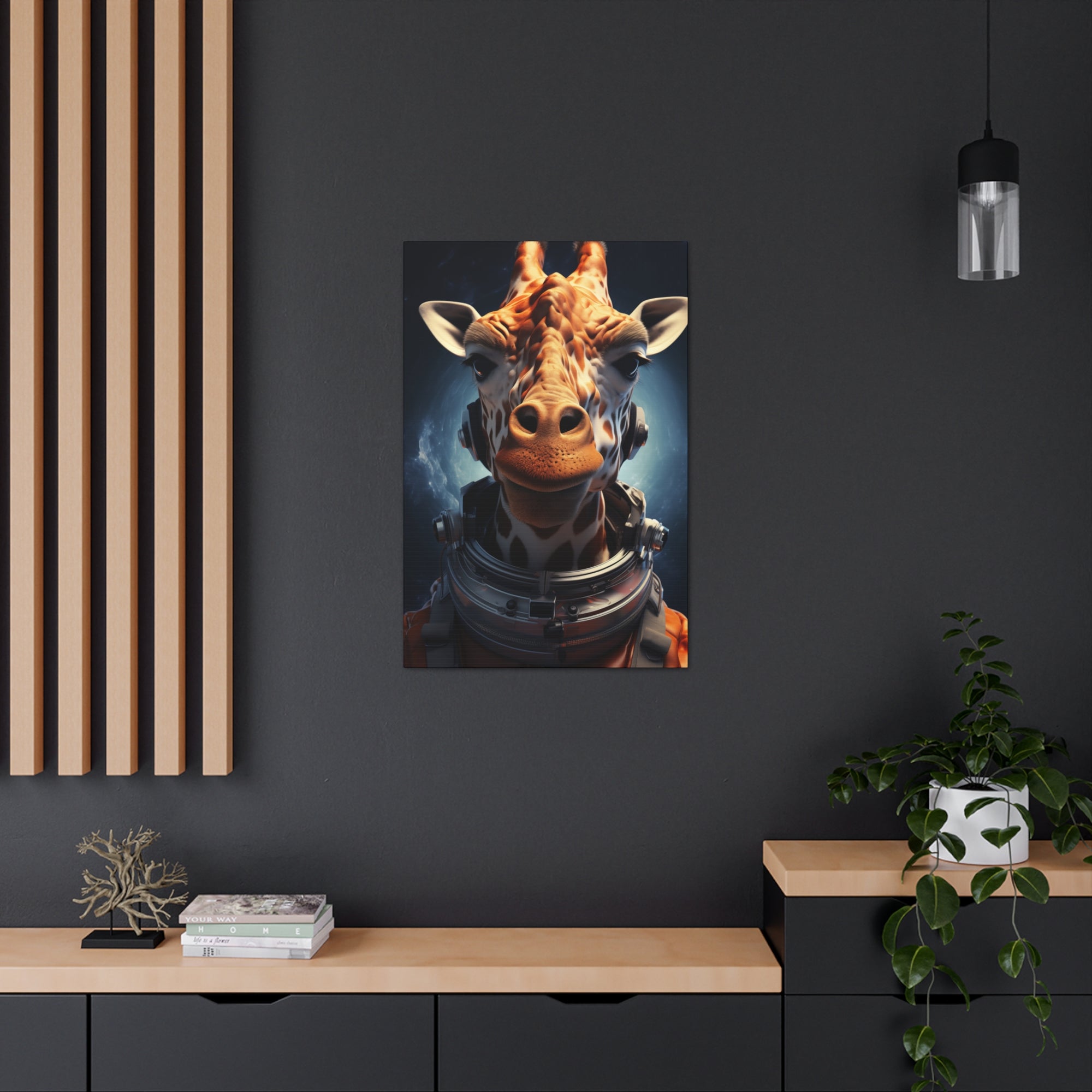 AstroGiraffe 1 Canvas Wall Art - SynthFrame