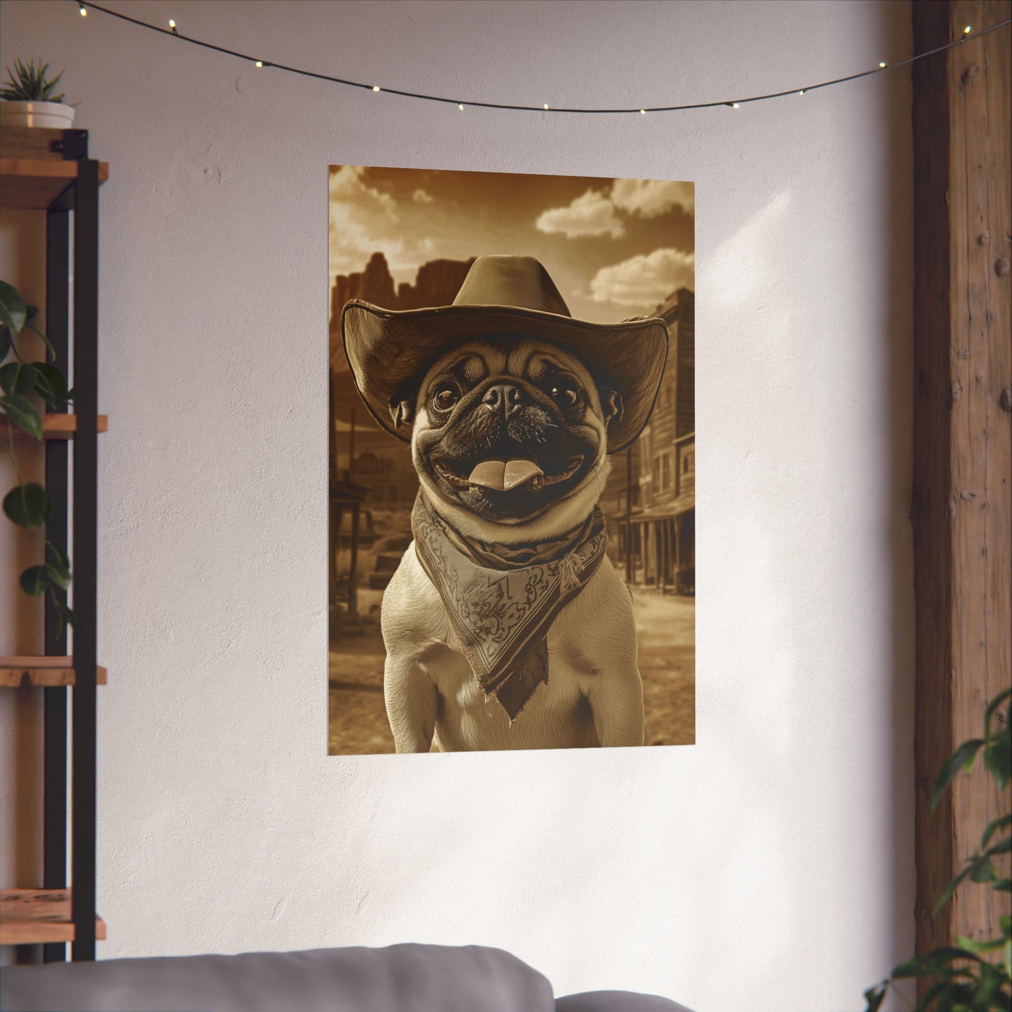 Wild West Pug Poster