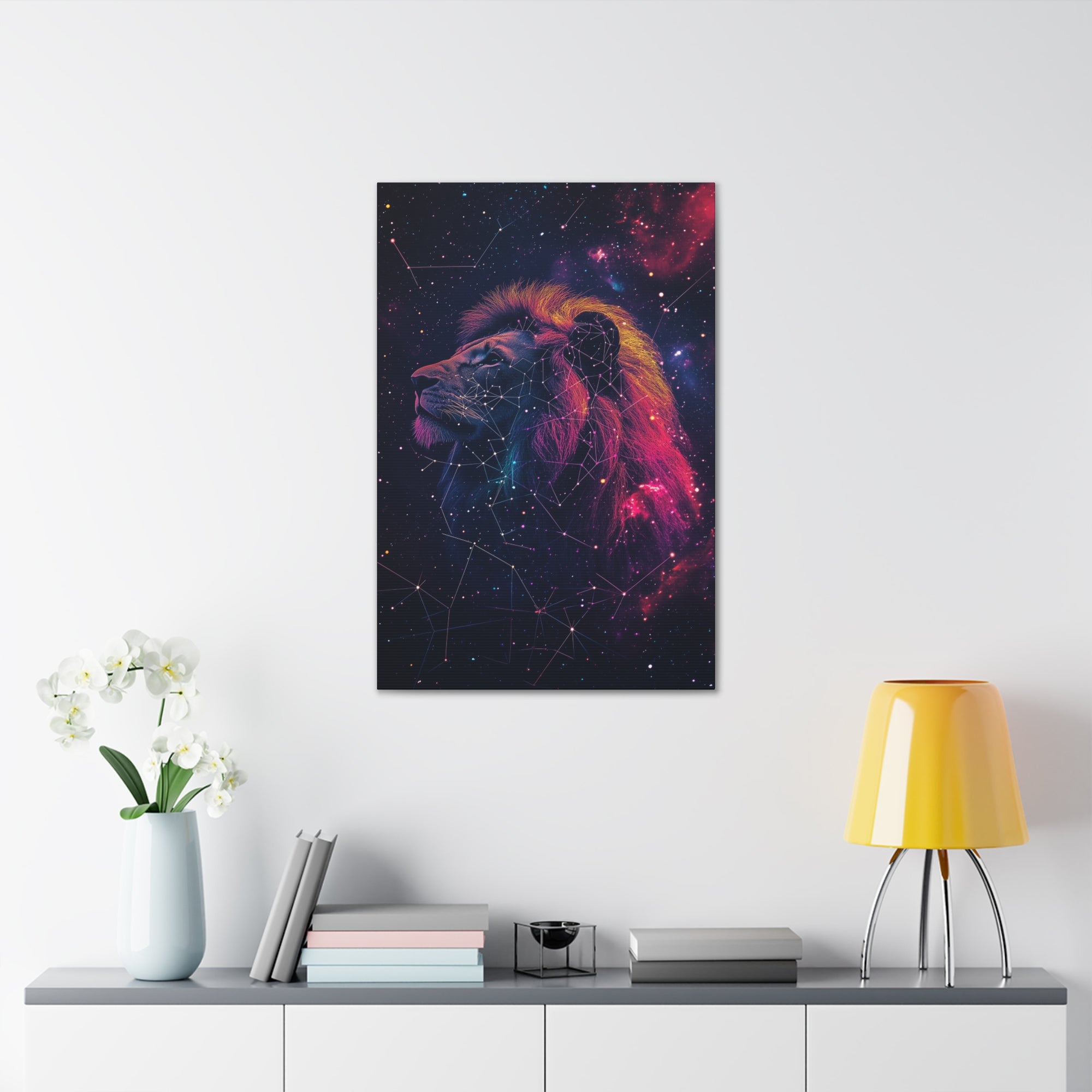 Constellation Lion Canvas Wall Art - SynthFrame