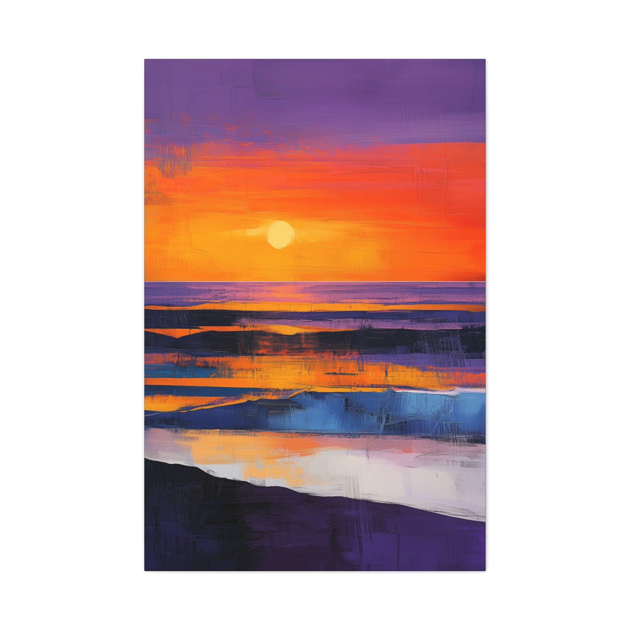 Abstract Coastal Sunset Canvas Wall Art - SynthFrame