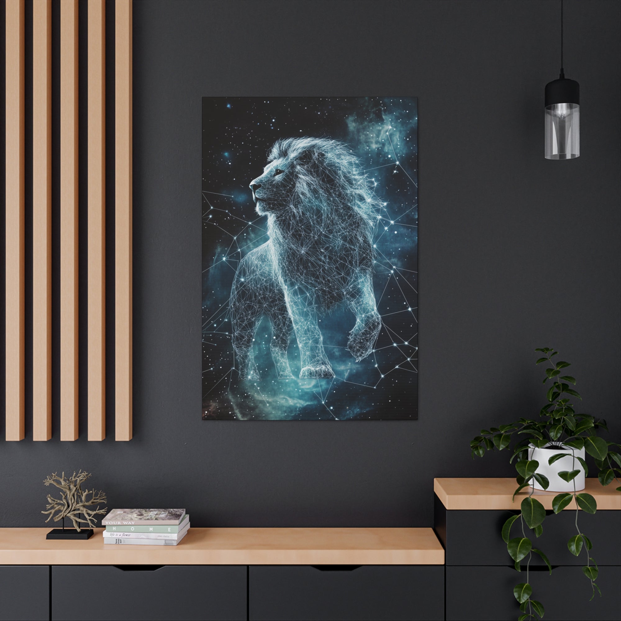 Constellation Lion Canvas Wall Art - SynthFrame