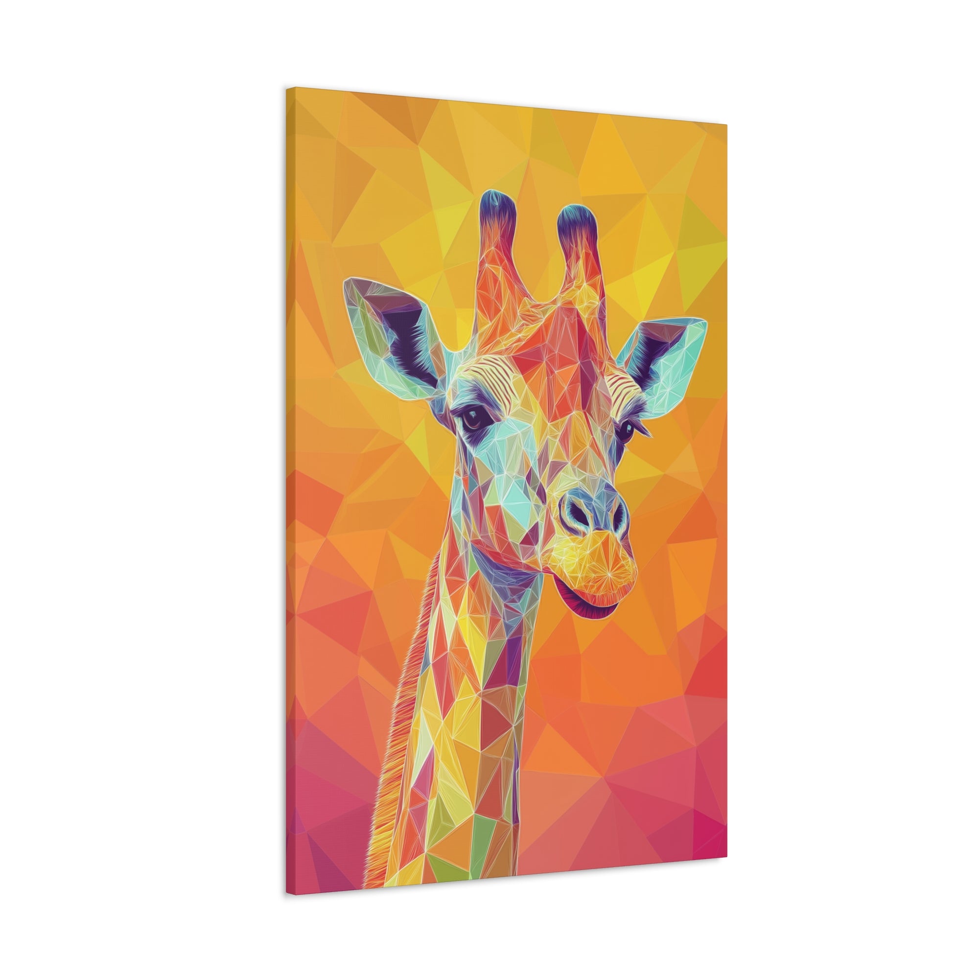 Crystalline Giraffe Canvas Wall Art - SynthFrame