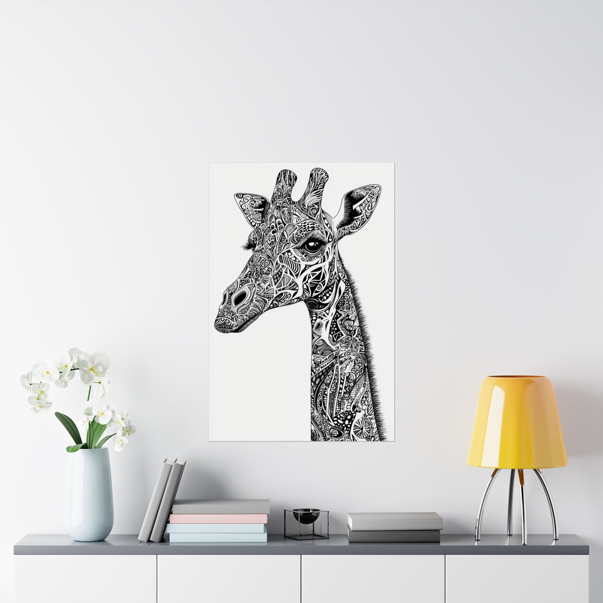 Zentangle Giraffe Poster