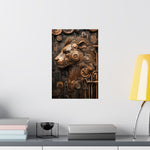 Steampunk Lion: Mechanical Marvel Poster