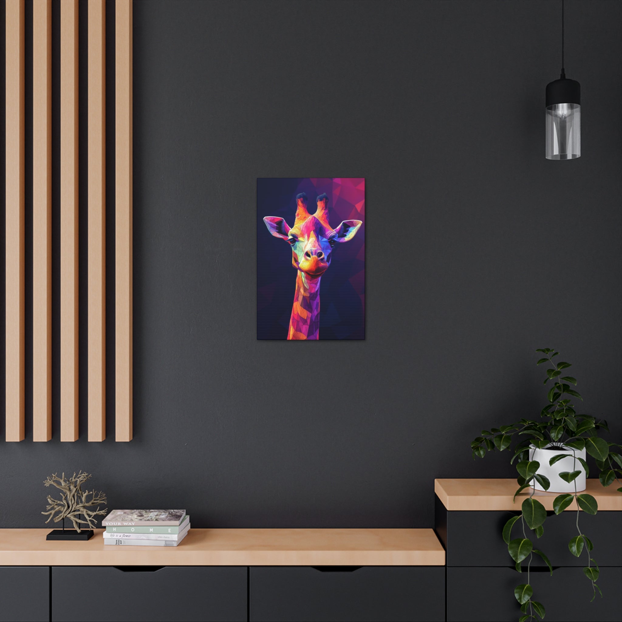 Crystalline Giraffe Canvas Wall Art - SynthFrame