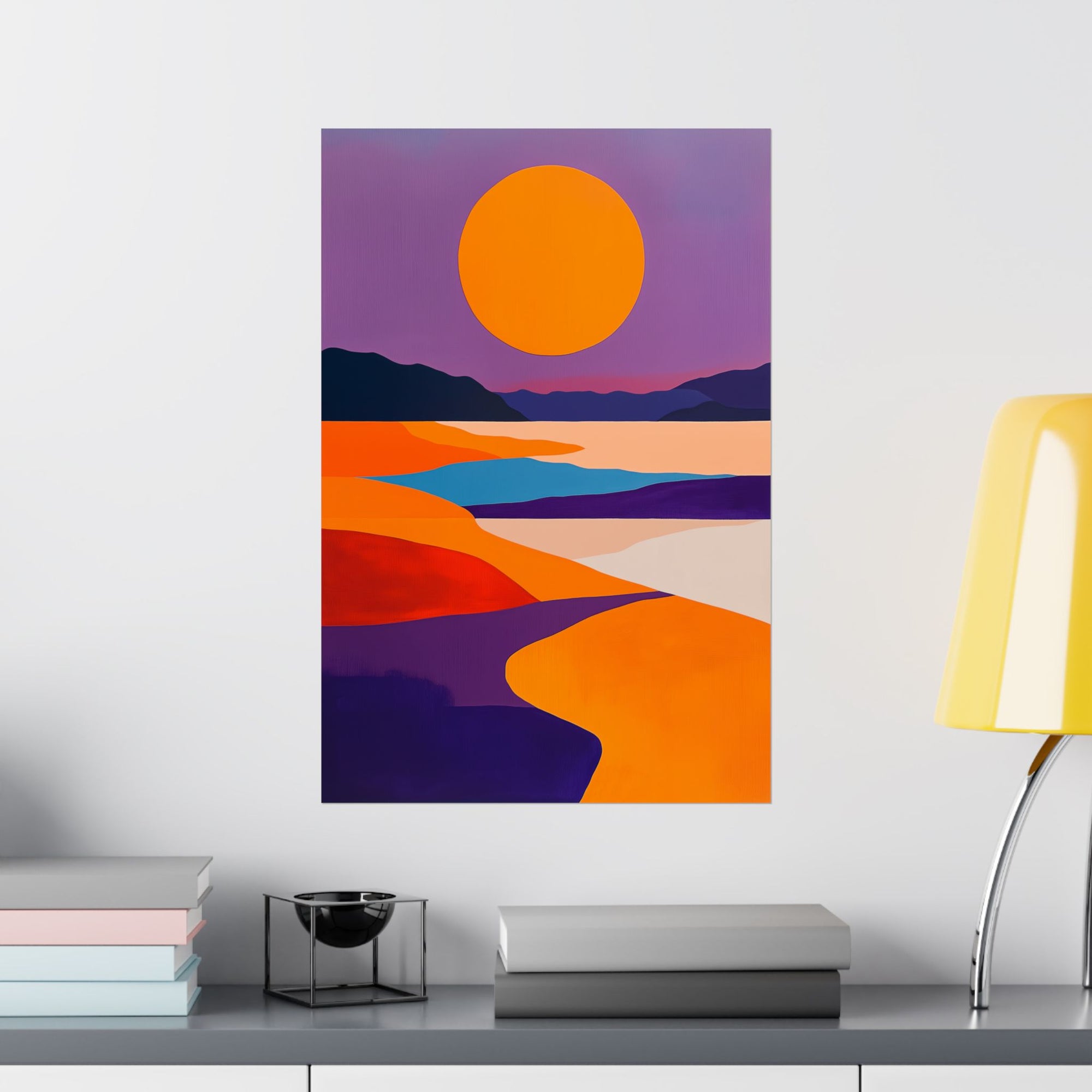 Abstract Coastal Sunset Poster Wall Art - SynthFrame