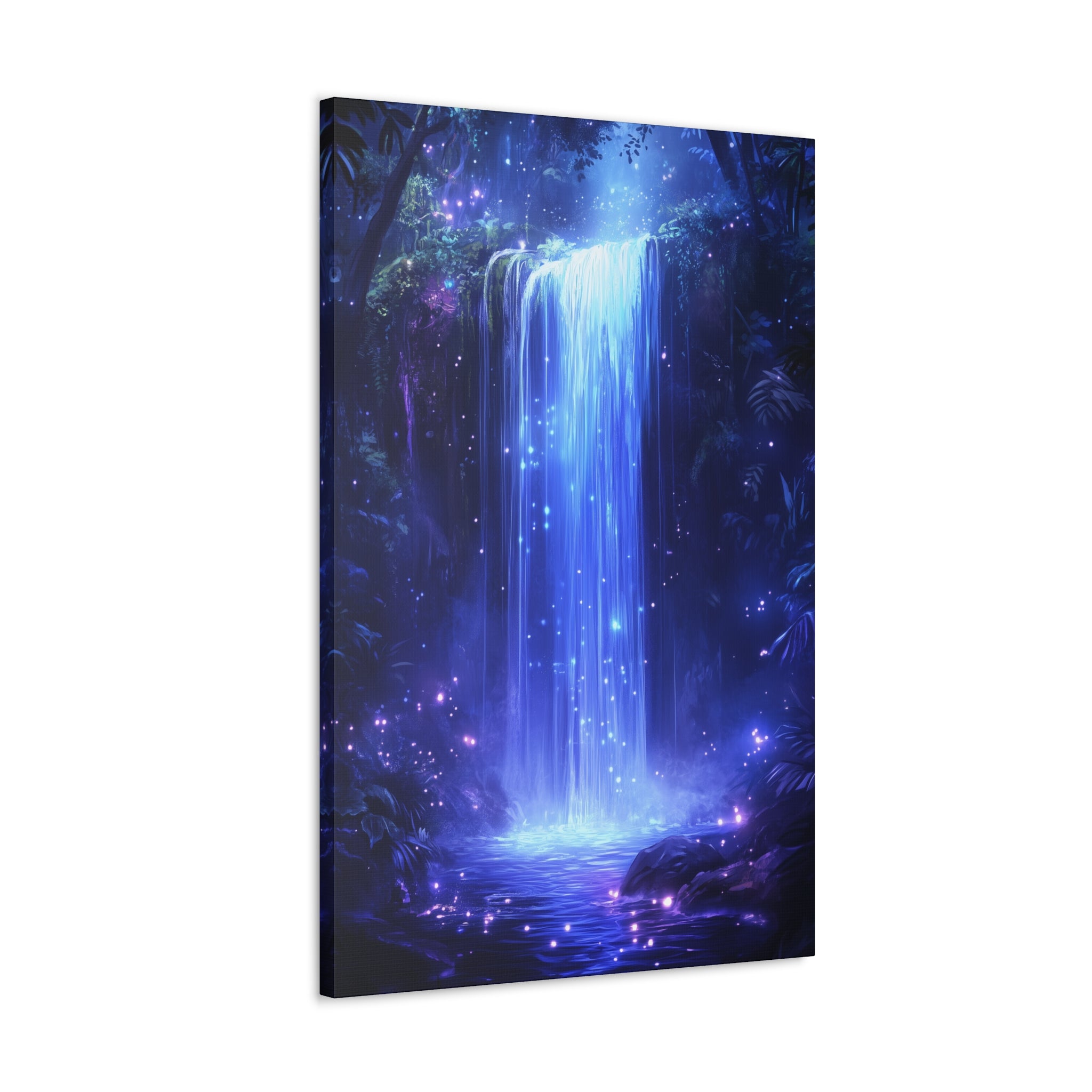 Enchanted Waterfall Oasis Canvas Wall Art - SynthFrame