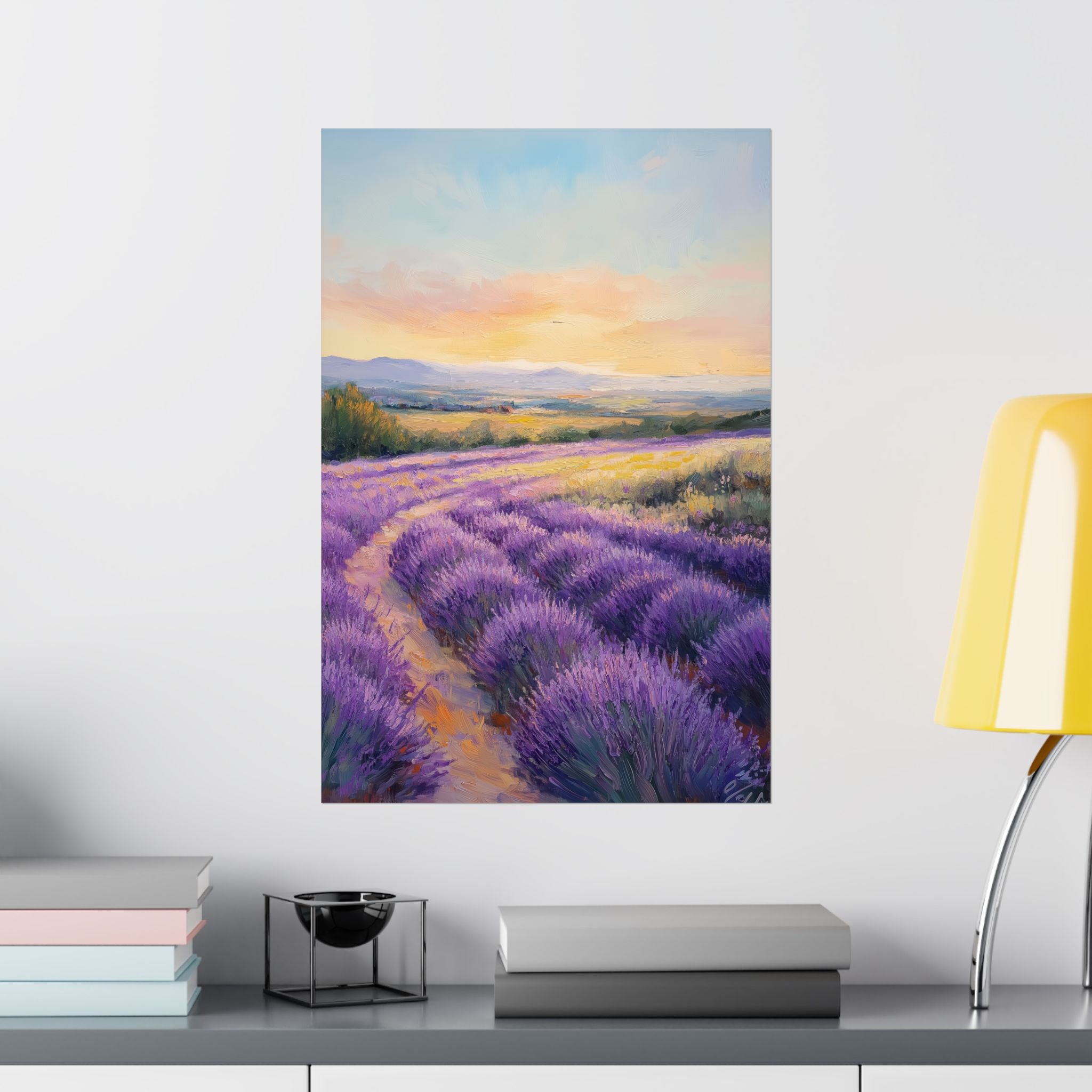 Impressionist Lavender Fields Poster Wall Art - SynthFrame