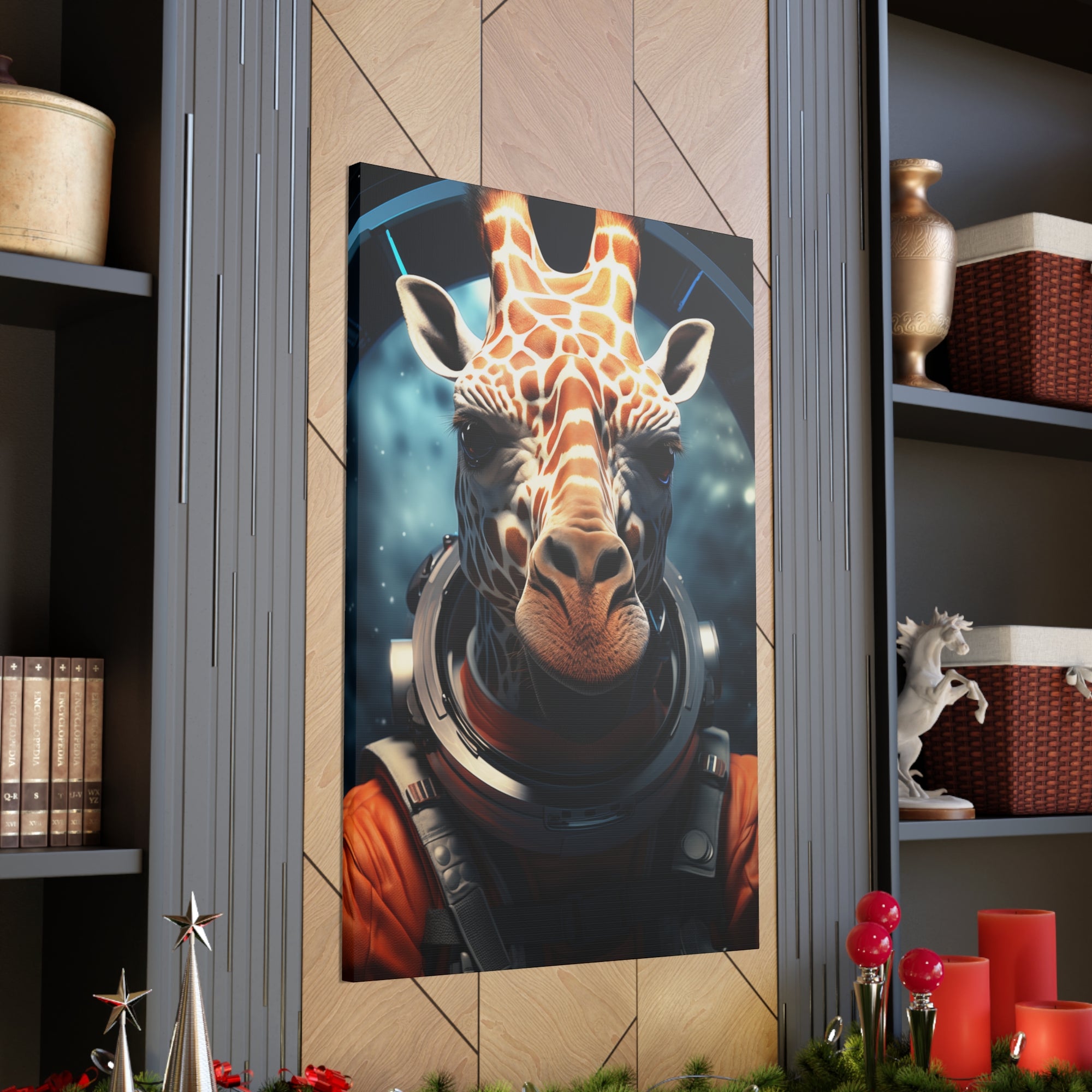 AstroGiraffe 2 Canvas Wall Art - SynthFrame