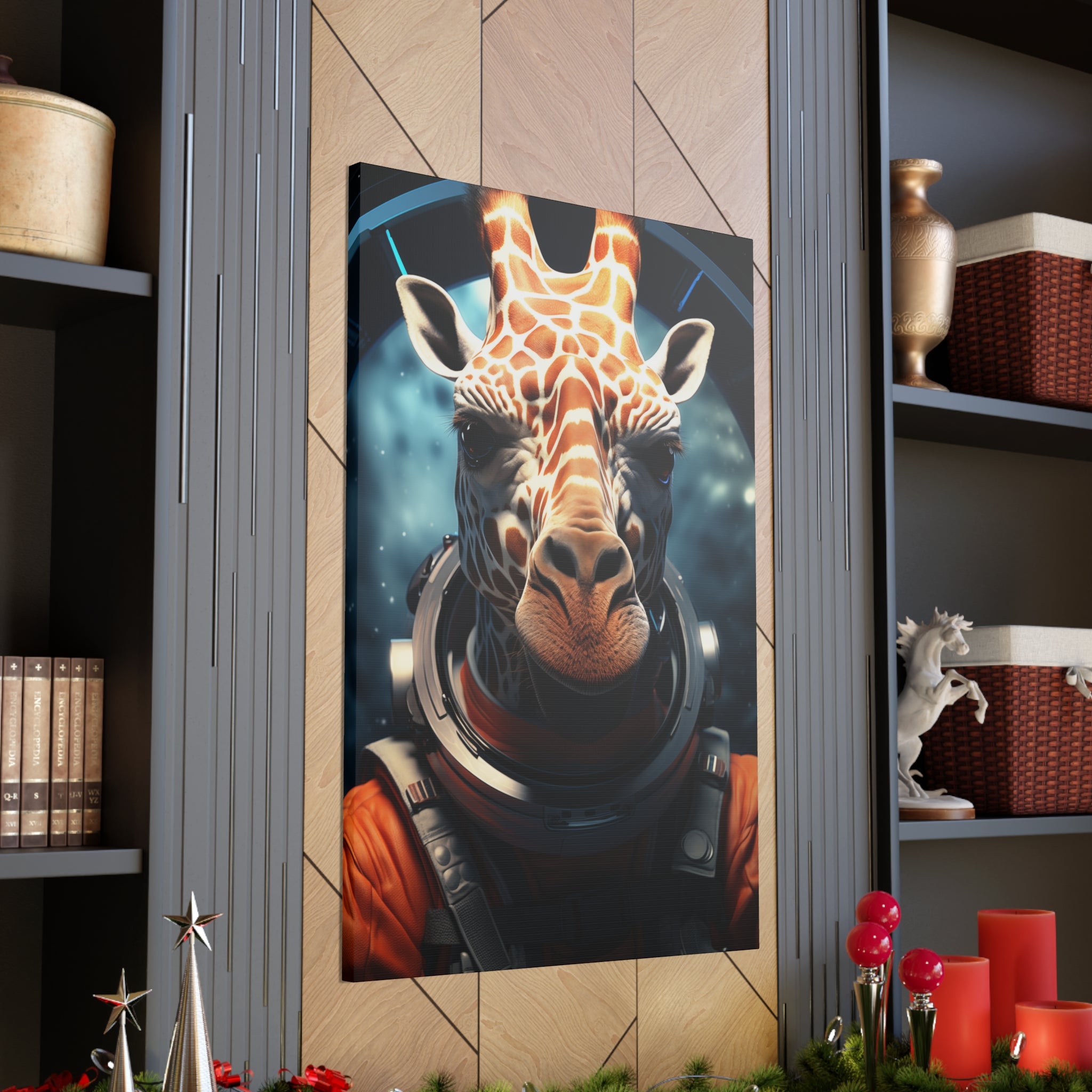 AstroGiraffe 2 Canvas Wall Art - SynthFrame