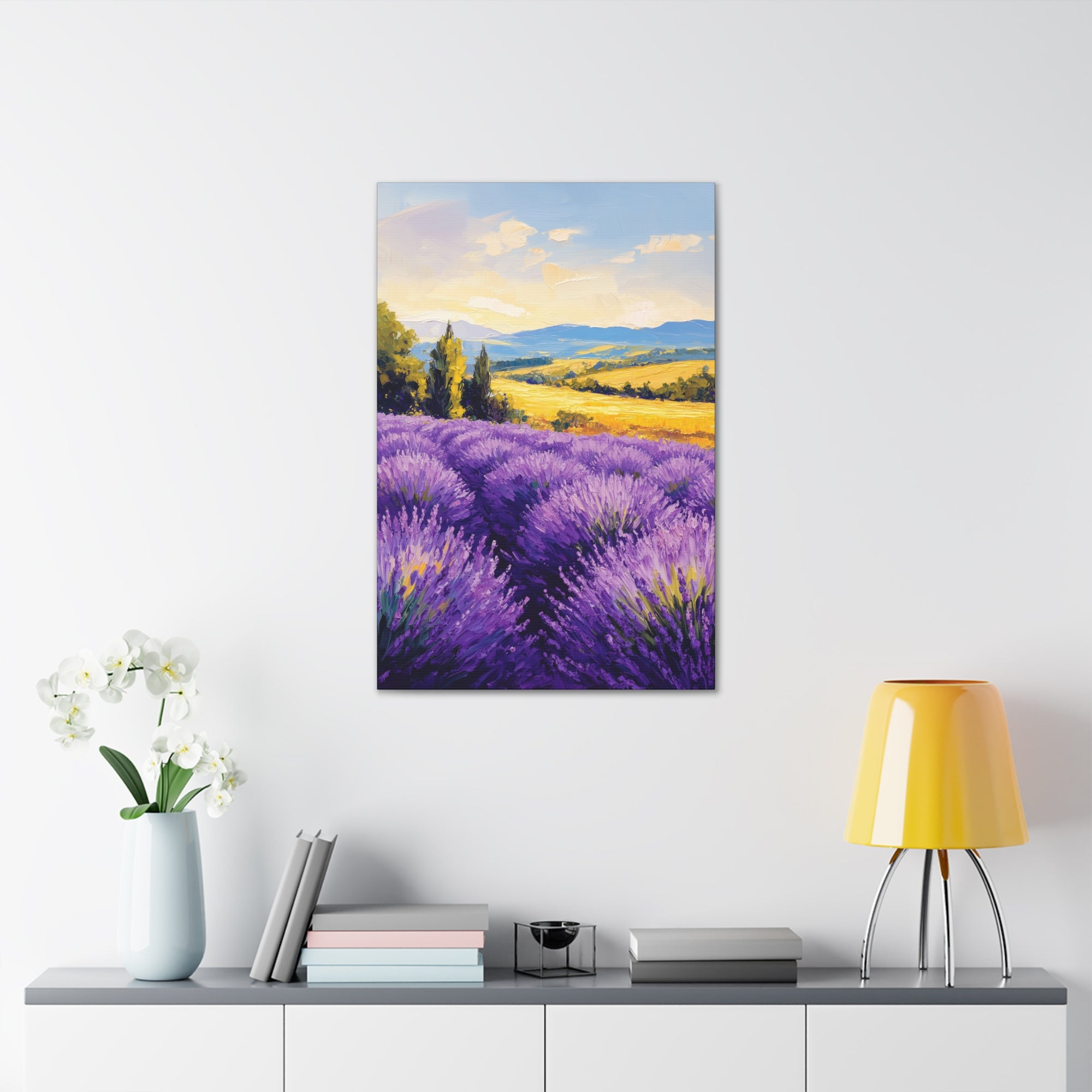 Impressionist Lavender Fields Canvas Wall Art - SynthFrame