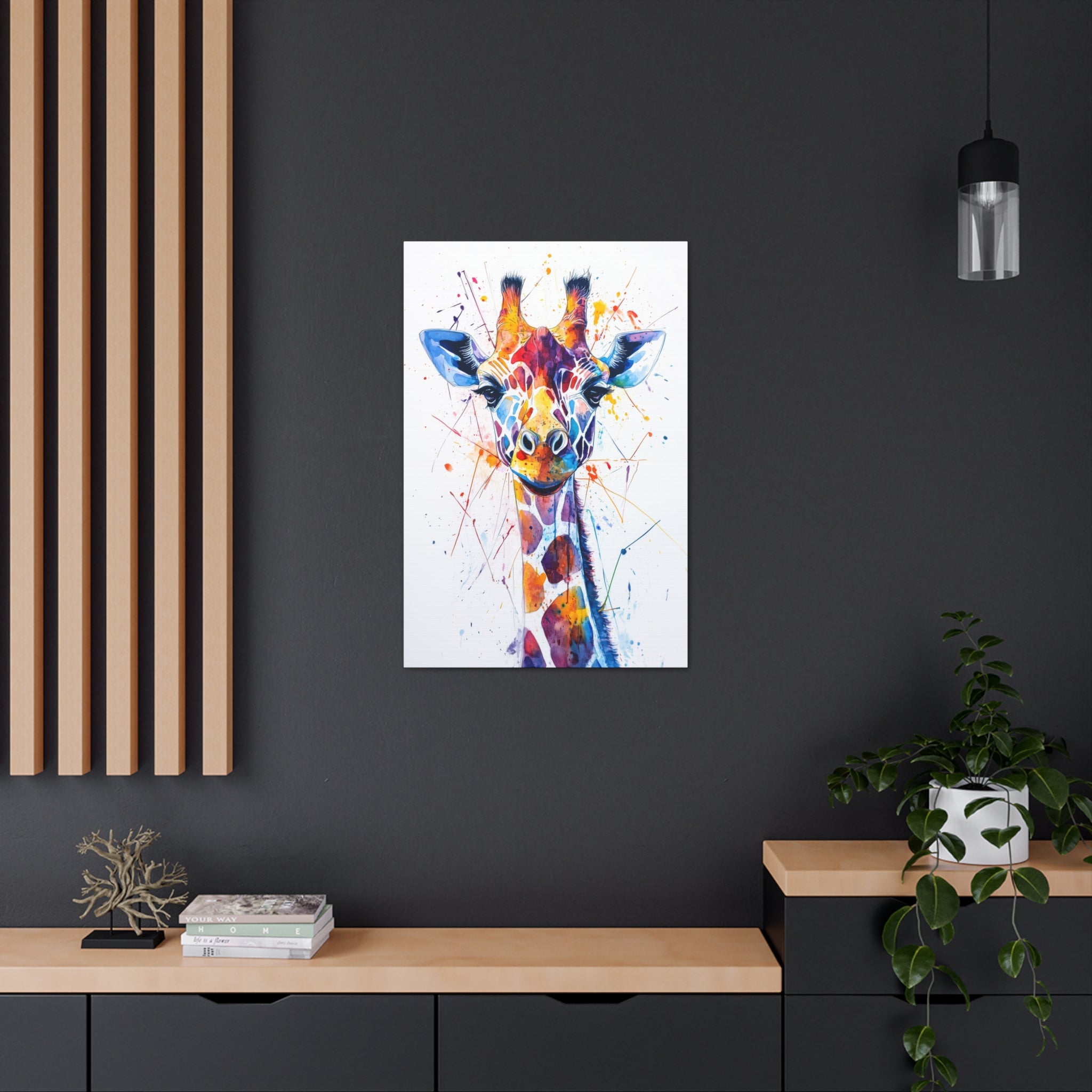 Watercolor Giraffe Canvas Wall Art - SynthFrame