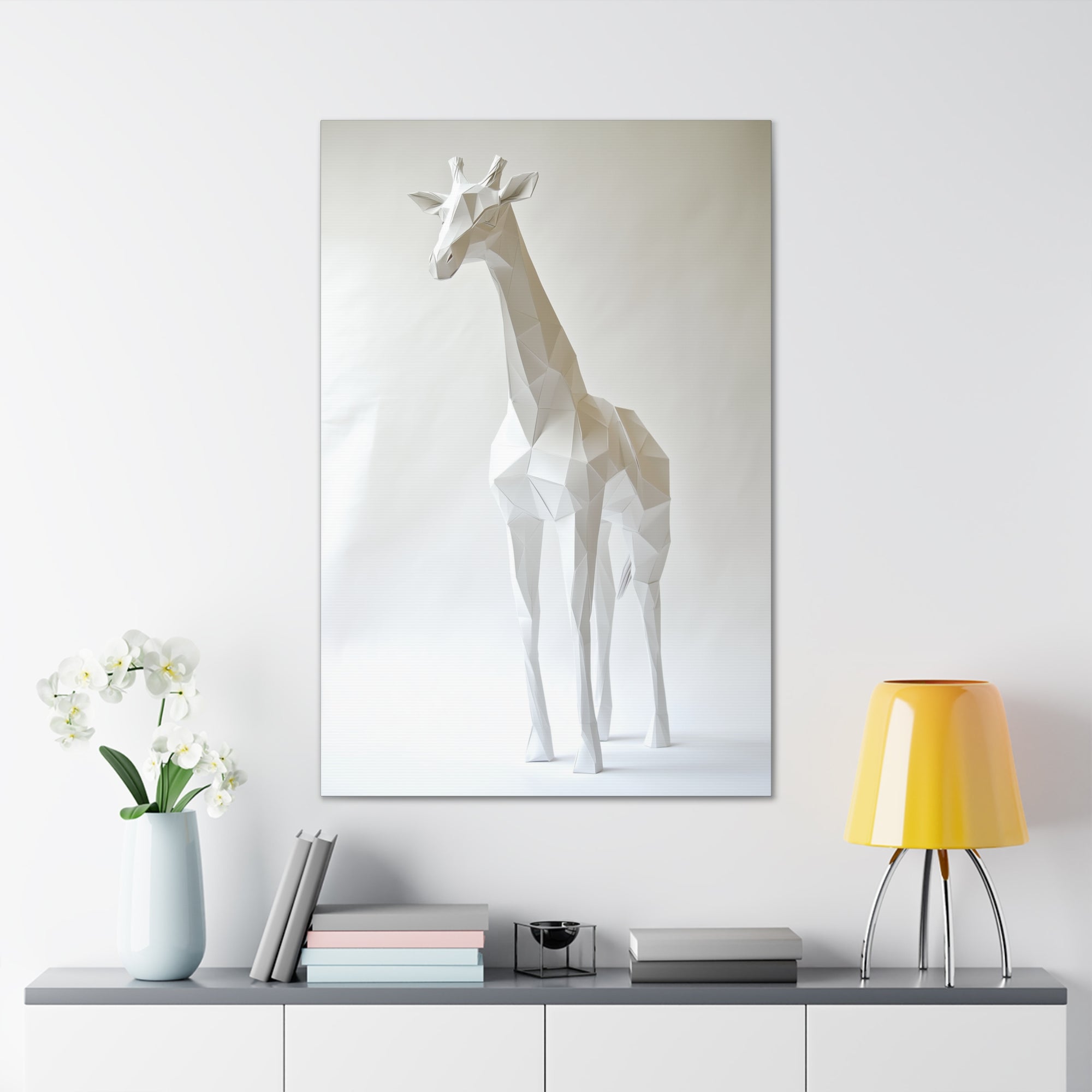 Folded Giraffe Canvas Wall Art - SynthFrame