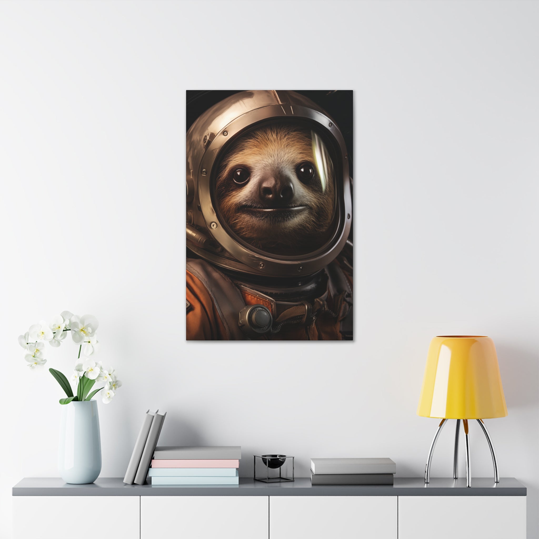 AstroSloth 2 Canvas Wall Art - SynthFrame