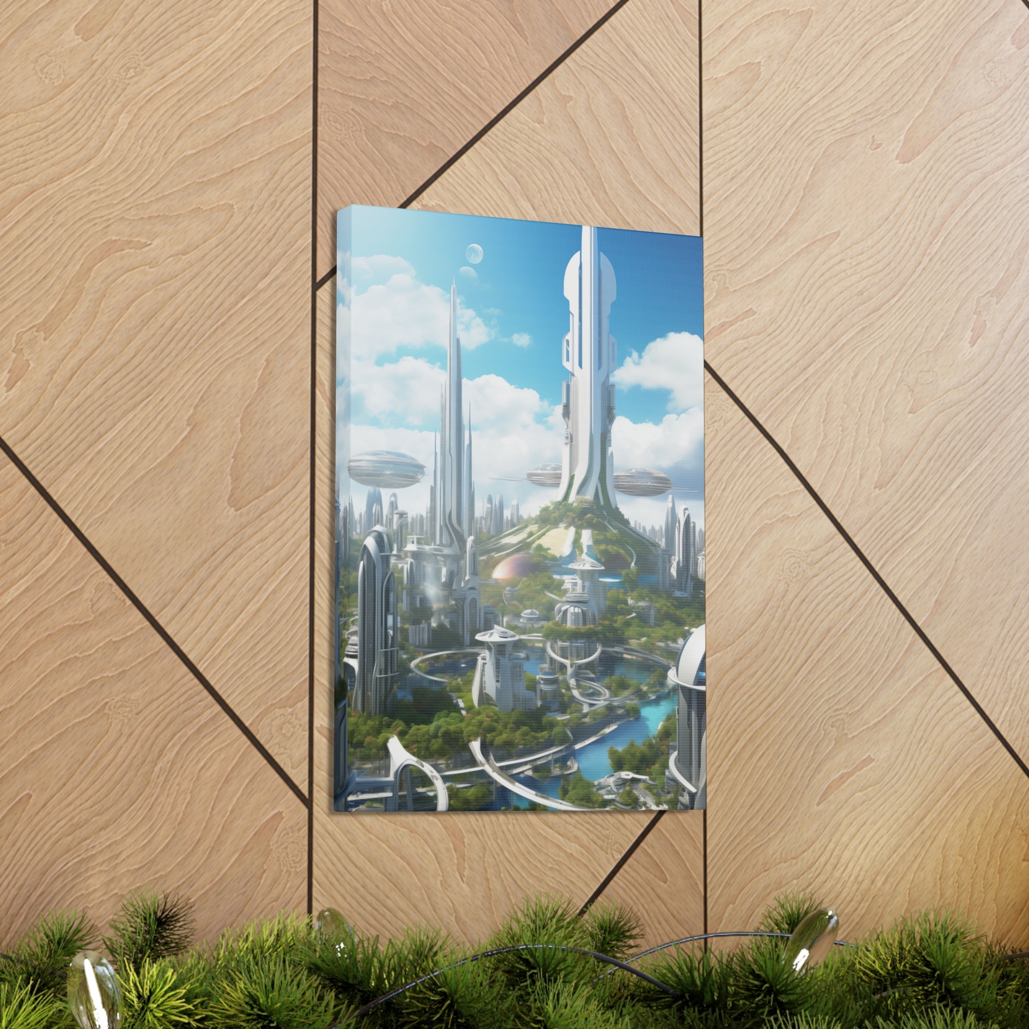 Futuristic Eco City 8 Canvas Wall Art - SynthFrame