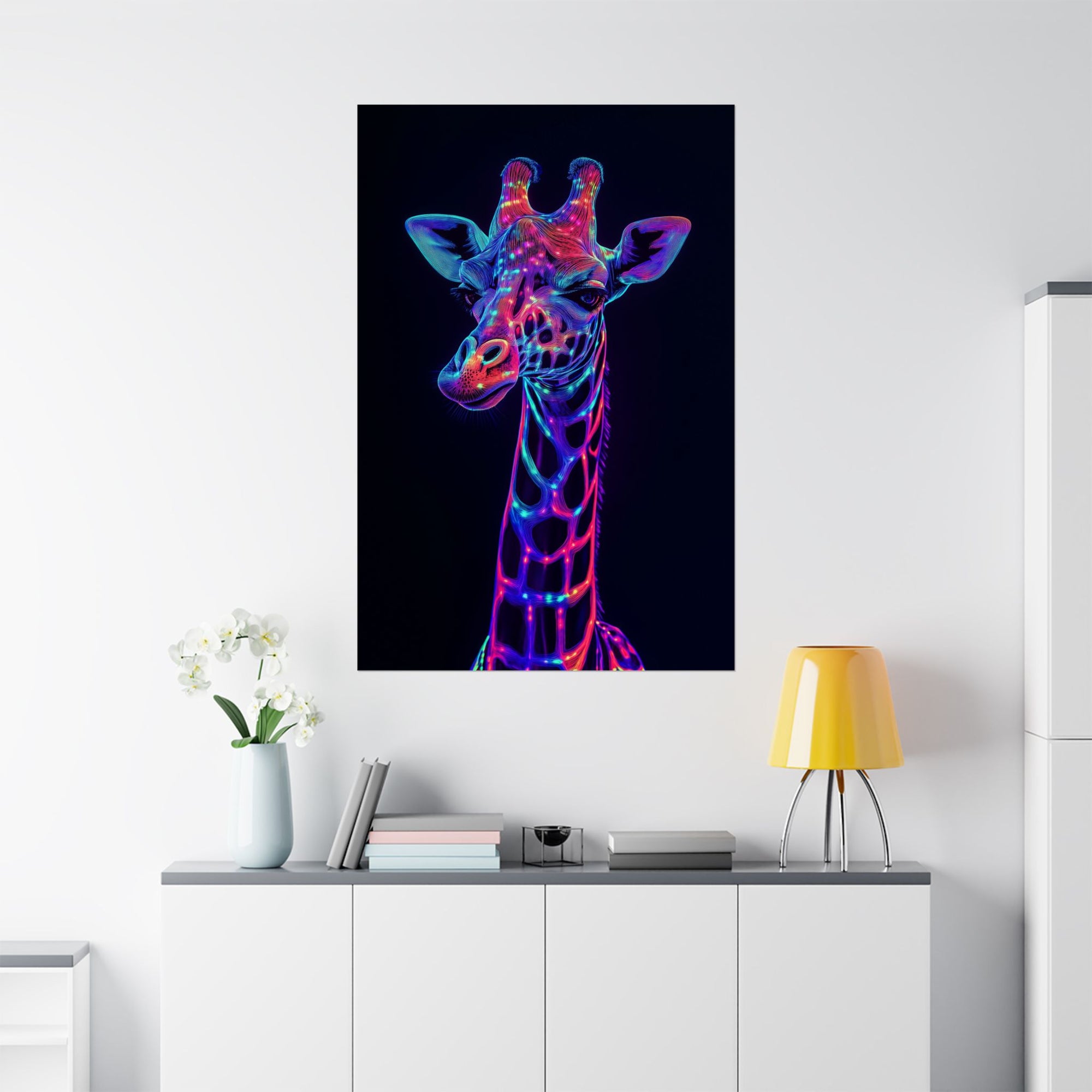 Neon Giraffe Poster