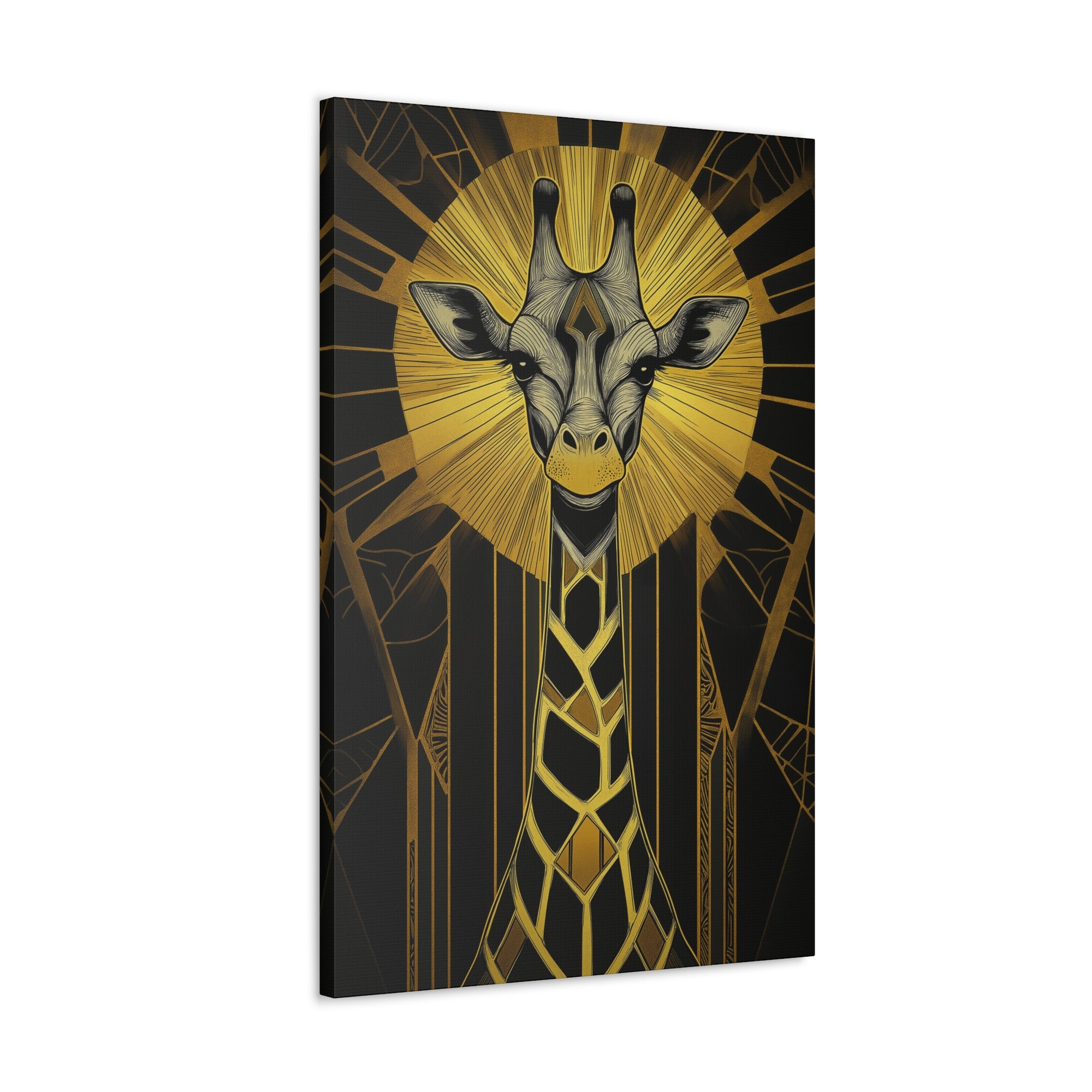 Gilded Giraffe Canvas Wall Art - SynthFrame