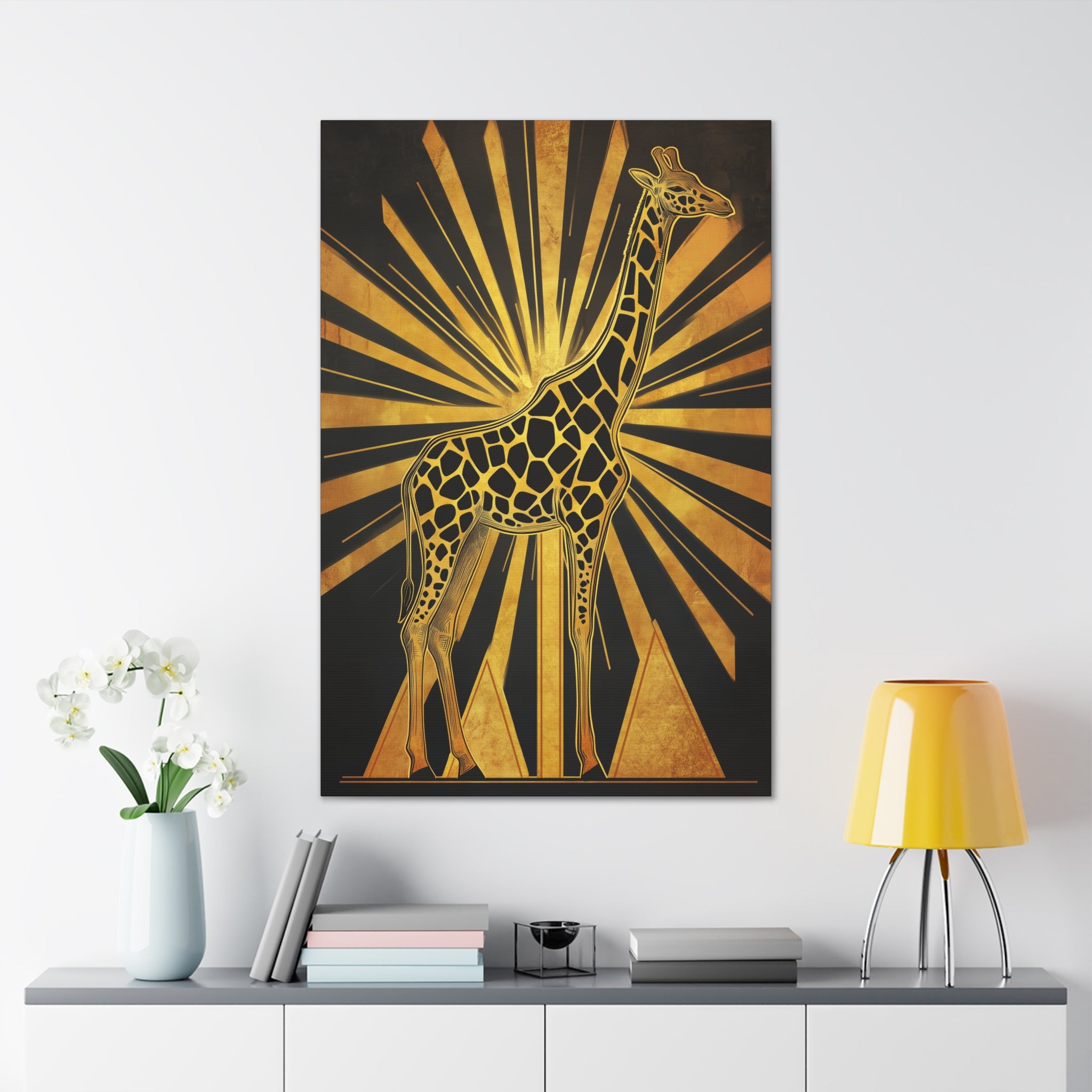 Gilded Giraffe Canvas Wall Art - SynthFrame