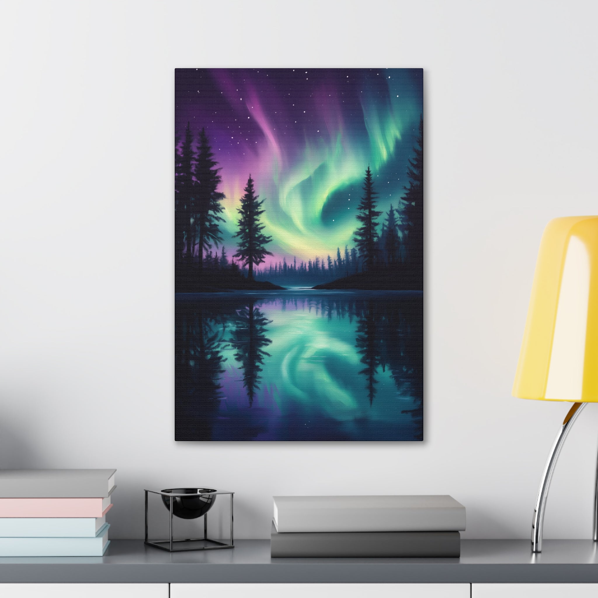 Northern Lights Wonder Canvas Wall Art - SynthFrame