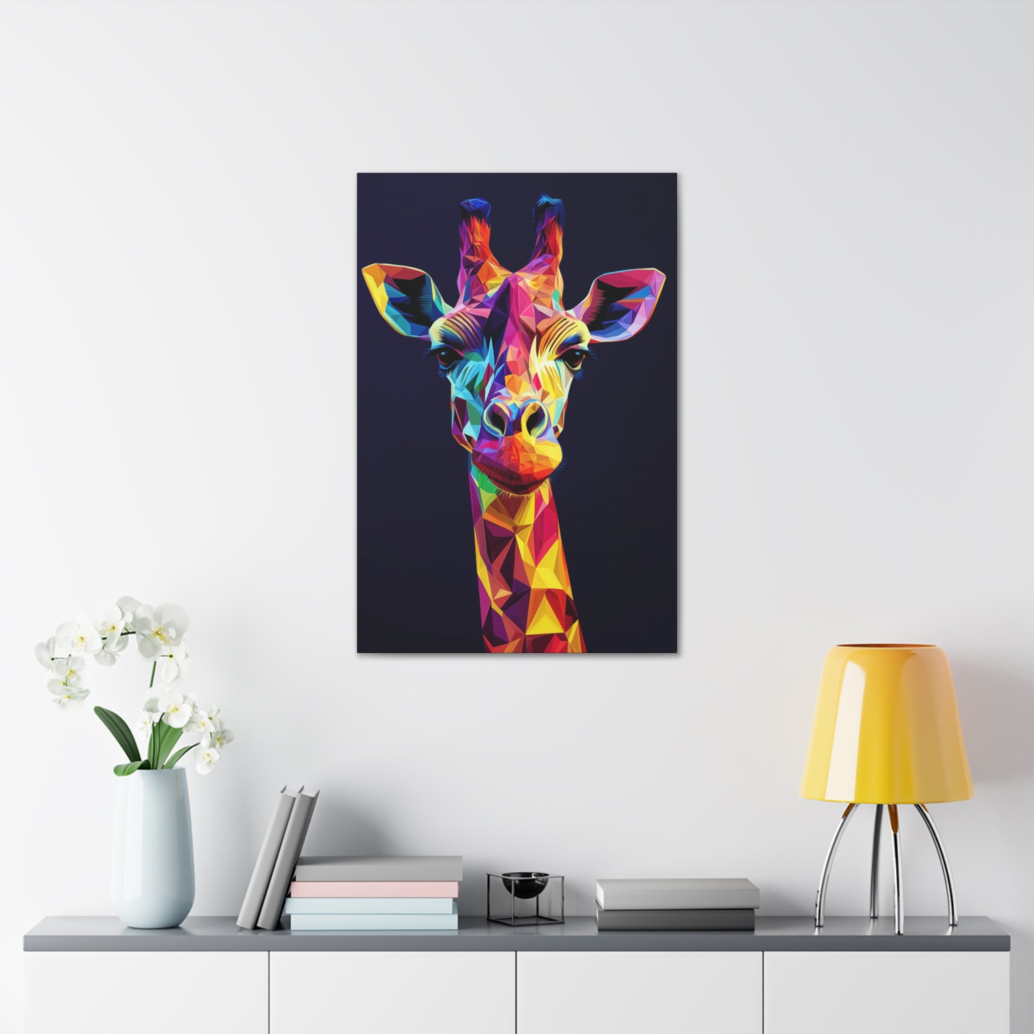 Crystalline Giraffe Canvas Wall Art - SynthFrame