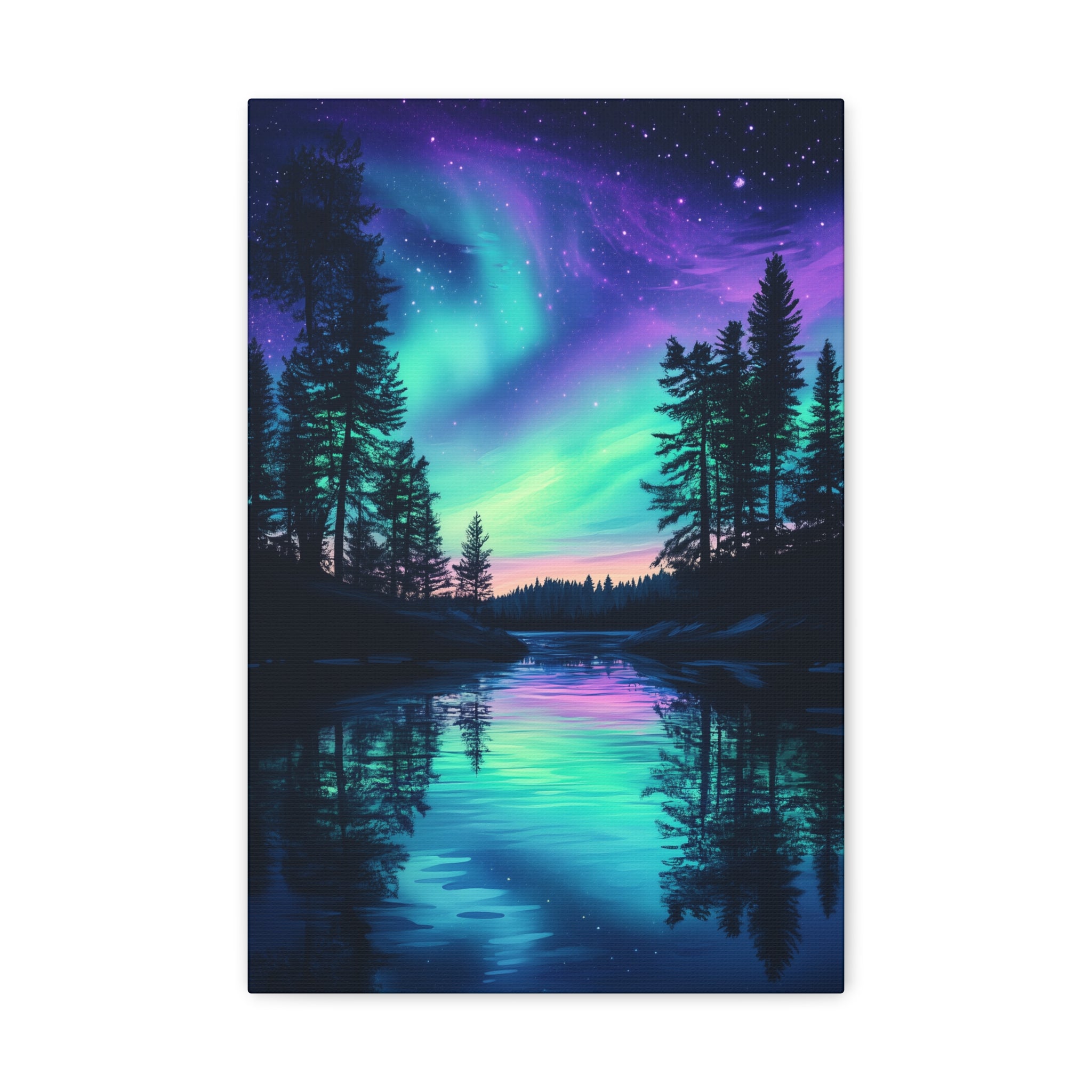 Northern Lights Wonder Canvas Wall Art - SynthFrame