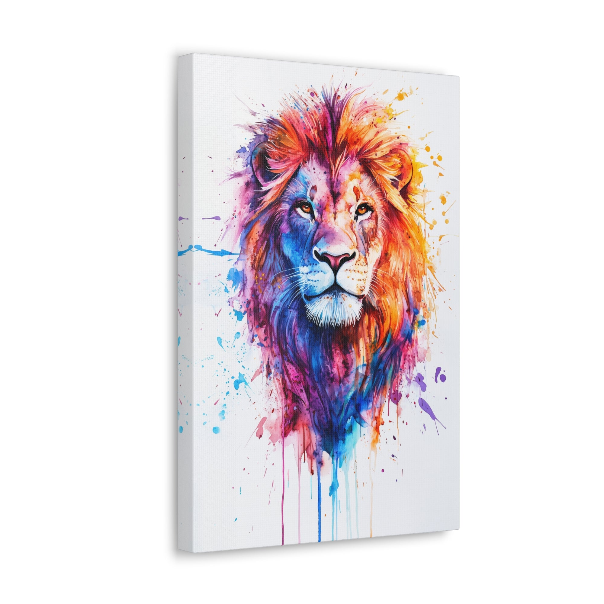 Watercolor Lion Canvas Wall Art - SynthFrame