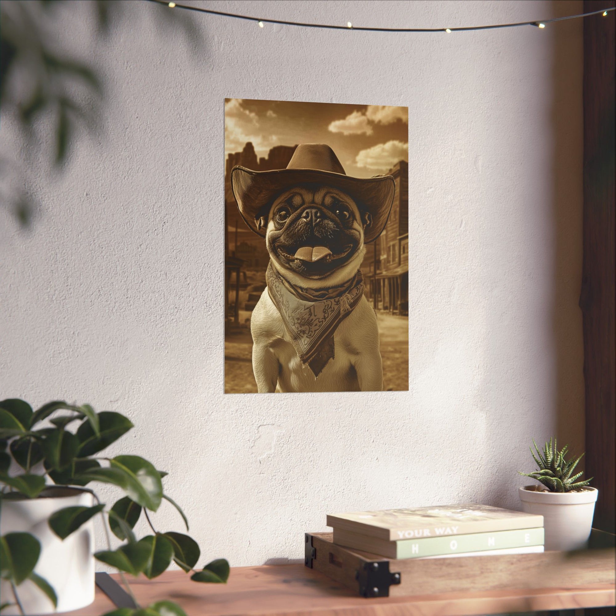 Wild West Pug Poster