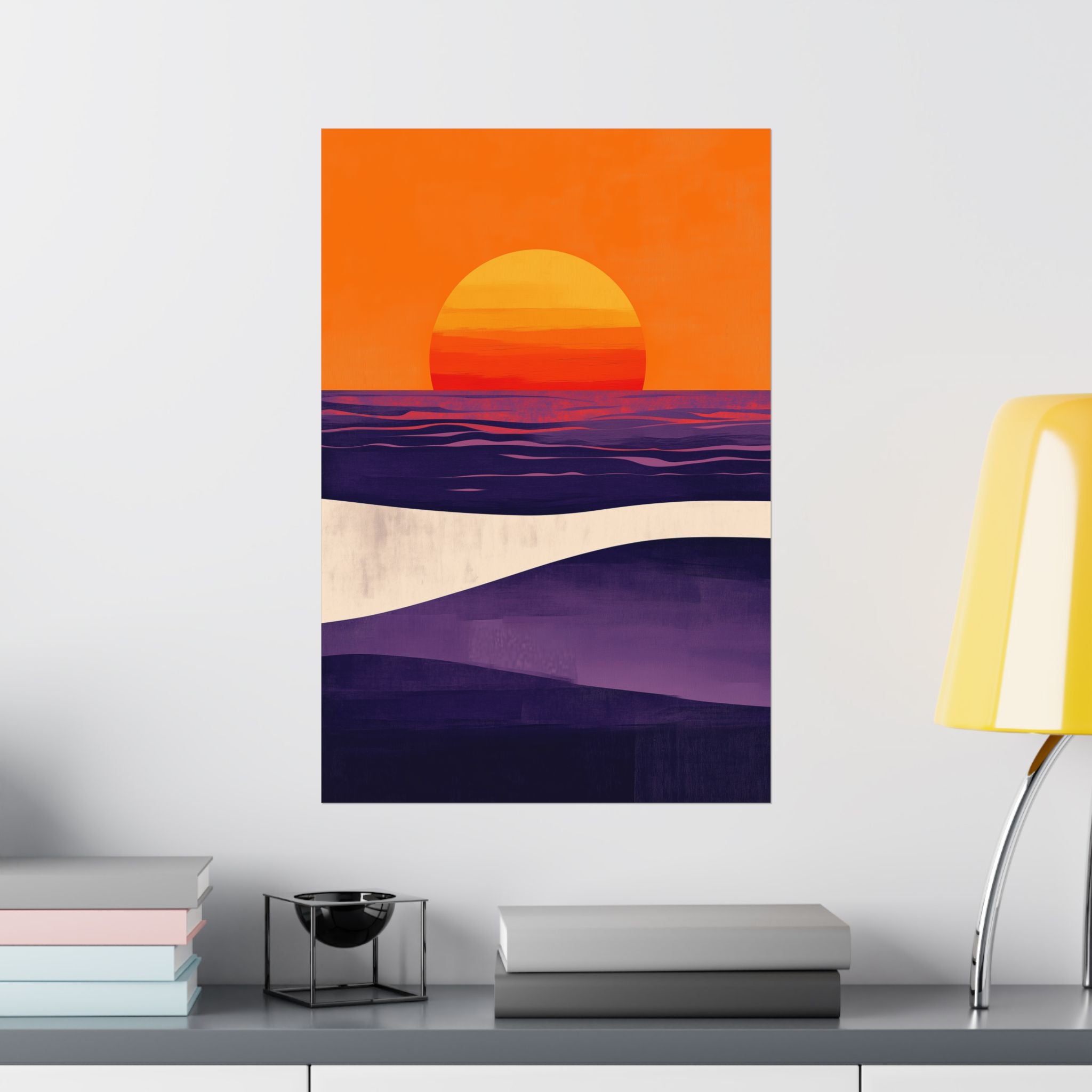 Abstract Coastal Sunset Poster Wall Art - SynthFrame