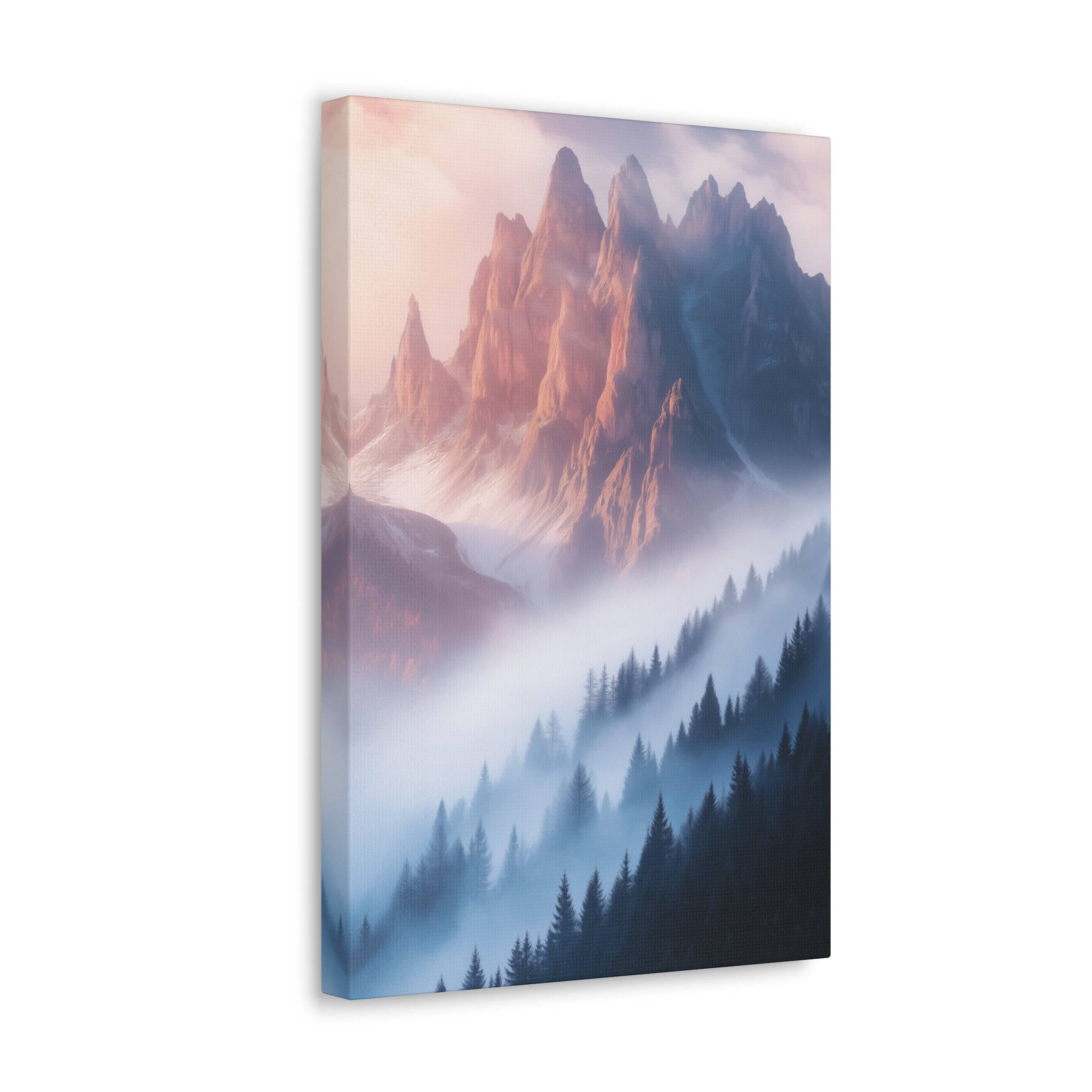 Misty Mountain Dreamscape Canvas Wall Art - SynthFrame