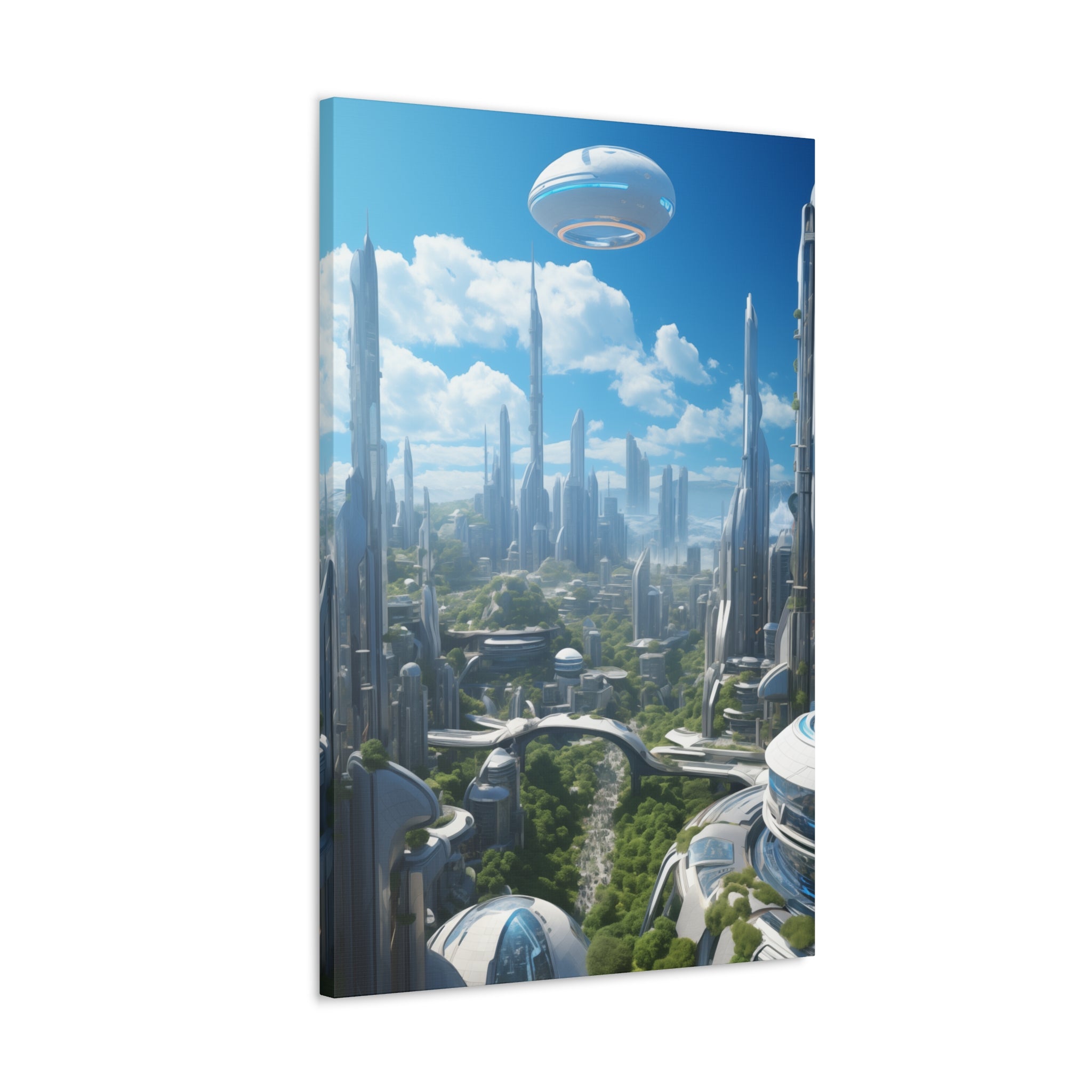 Futuristic Eco City 1 Canvas Wall Art - SynthFrame