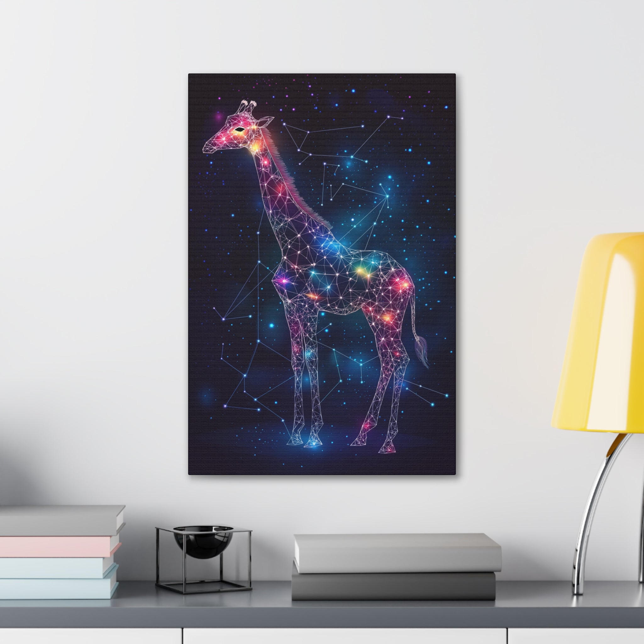 Constellation Giraffe Canvas Wall Art - SynthFrame