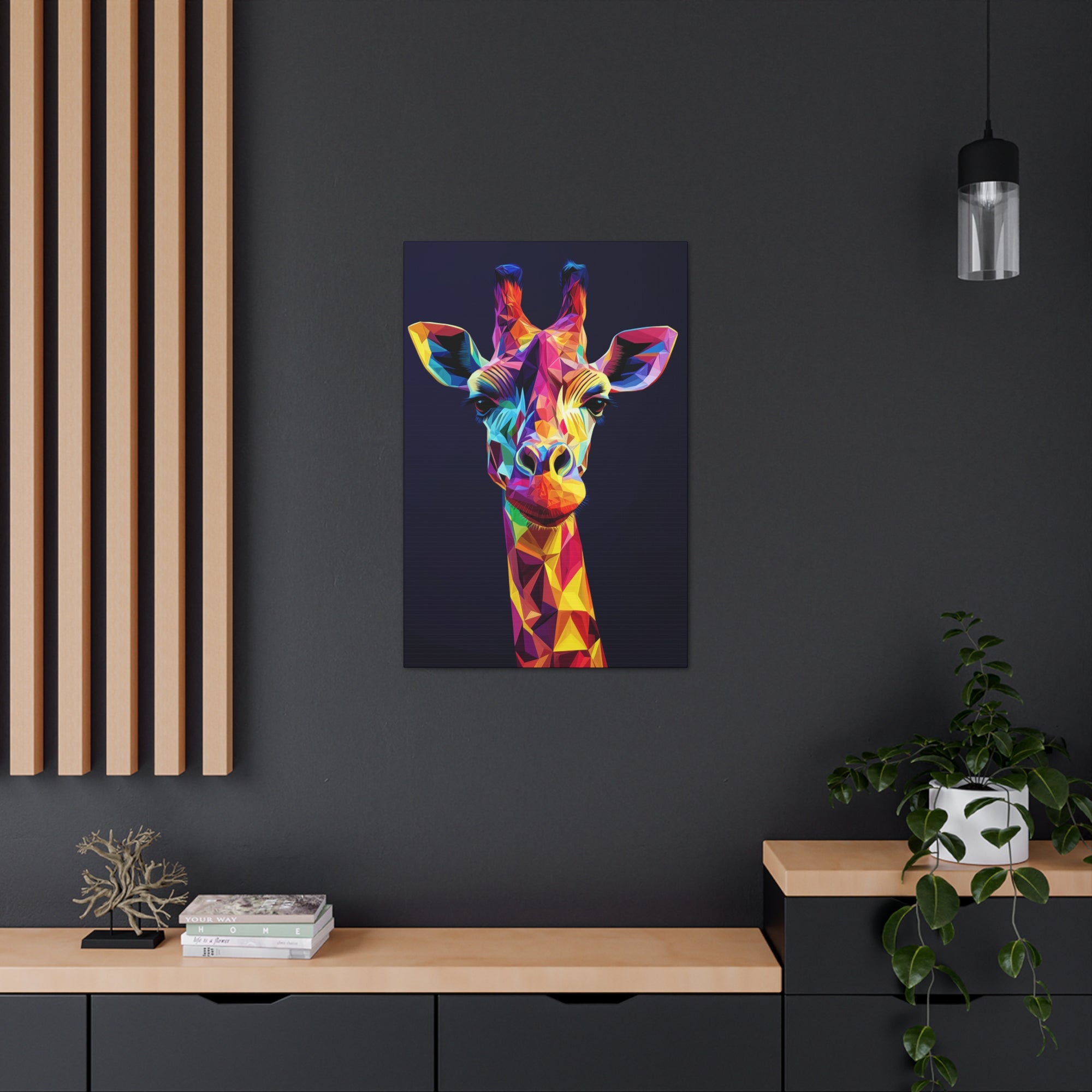 Crystalline Giraffe Canvas Wall Art - SynthFrame