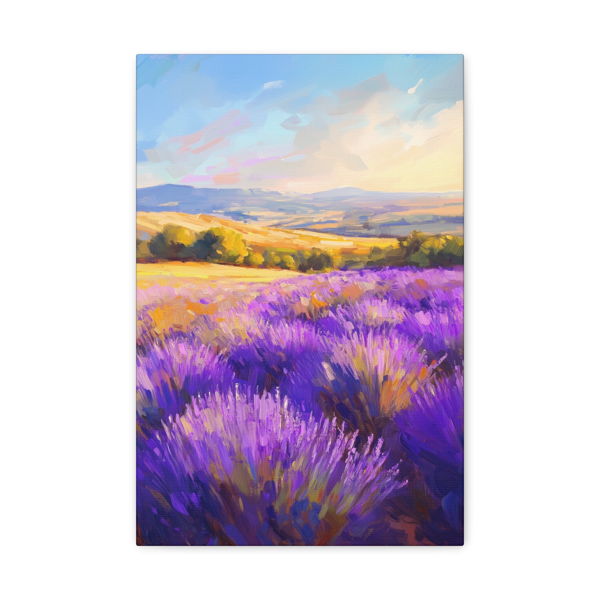 Impressionist Lavender Fields Canvas Wall Art - SynthFrame