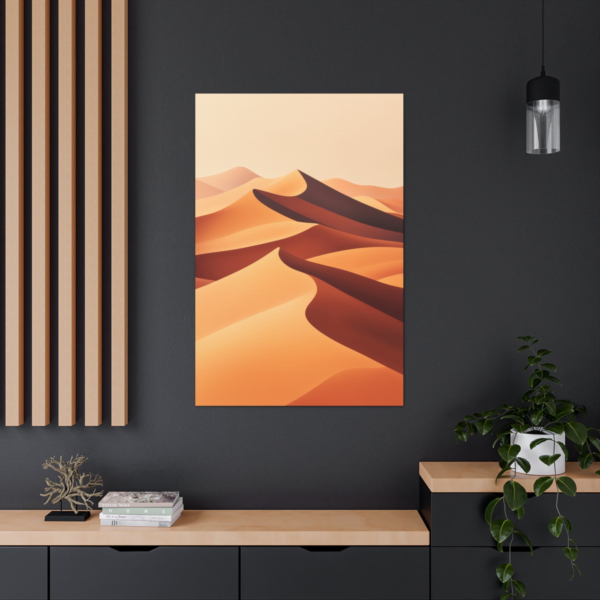 Minimalist Desert Dunes Canvas Wall Art - SynthFrame