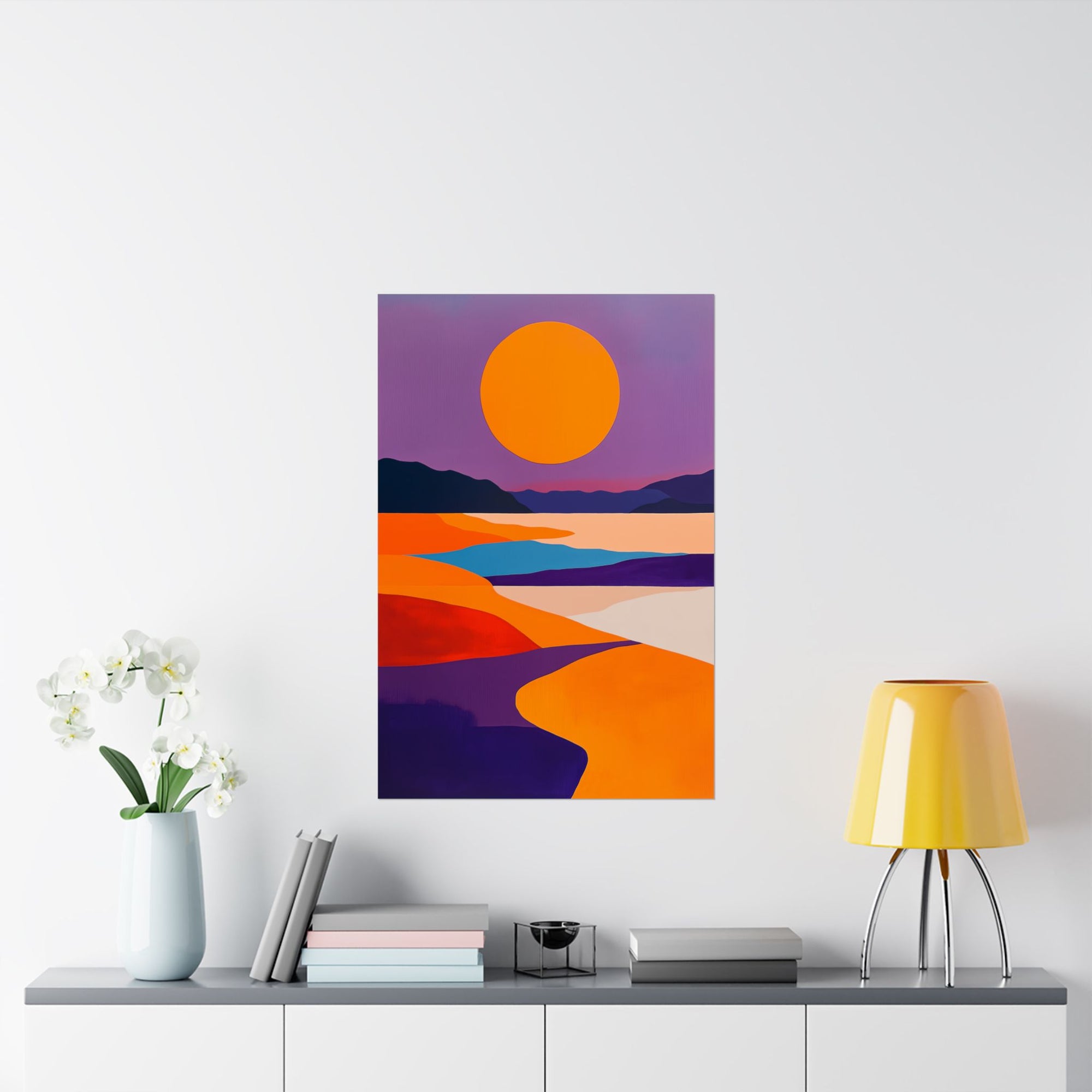 Abstract Coastal Sunset Poster Wall Art - SynthFrame