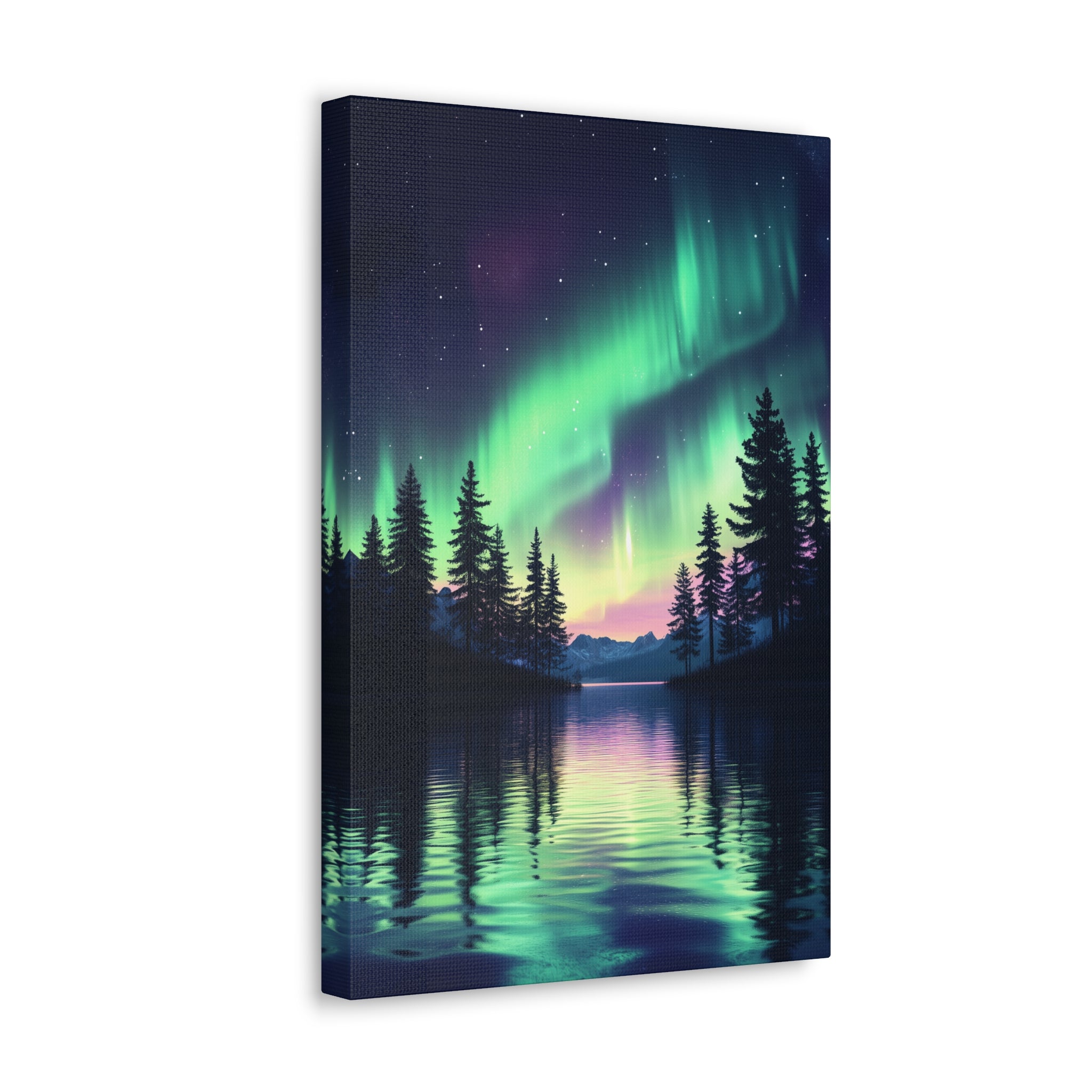 Northern Lights Wonder Canvas Wall Art - SynthFrame