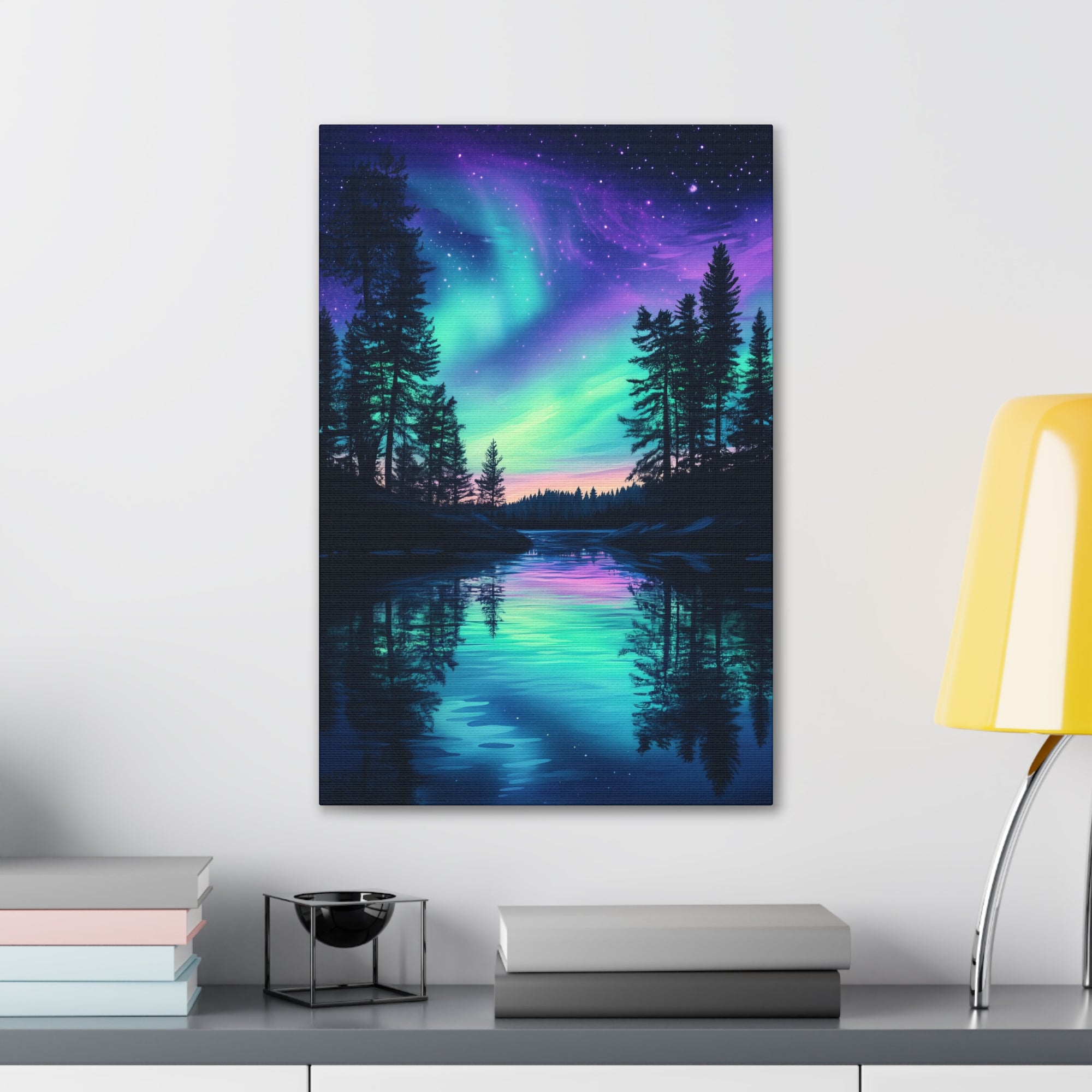 Northern Lights Wonder Canvas Wall Art - SynthFrame