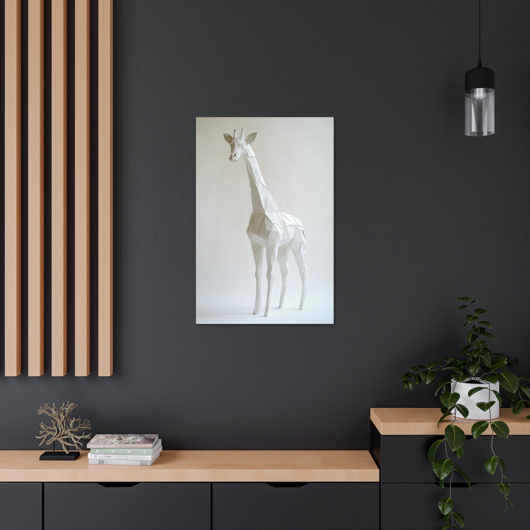 Folded Giraffe Canvas Wall Art - SynthFrame