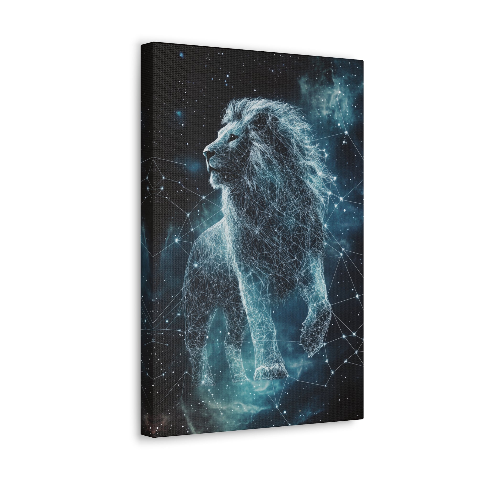 Constellation Lion Canvas Wall Art - SynthFrame