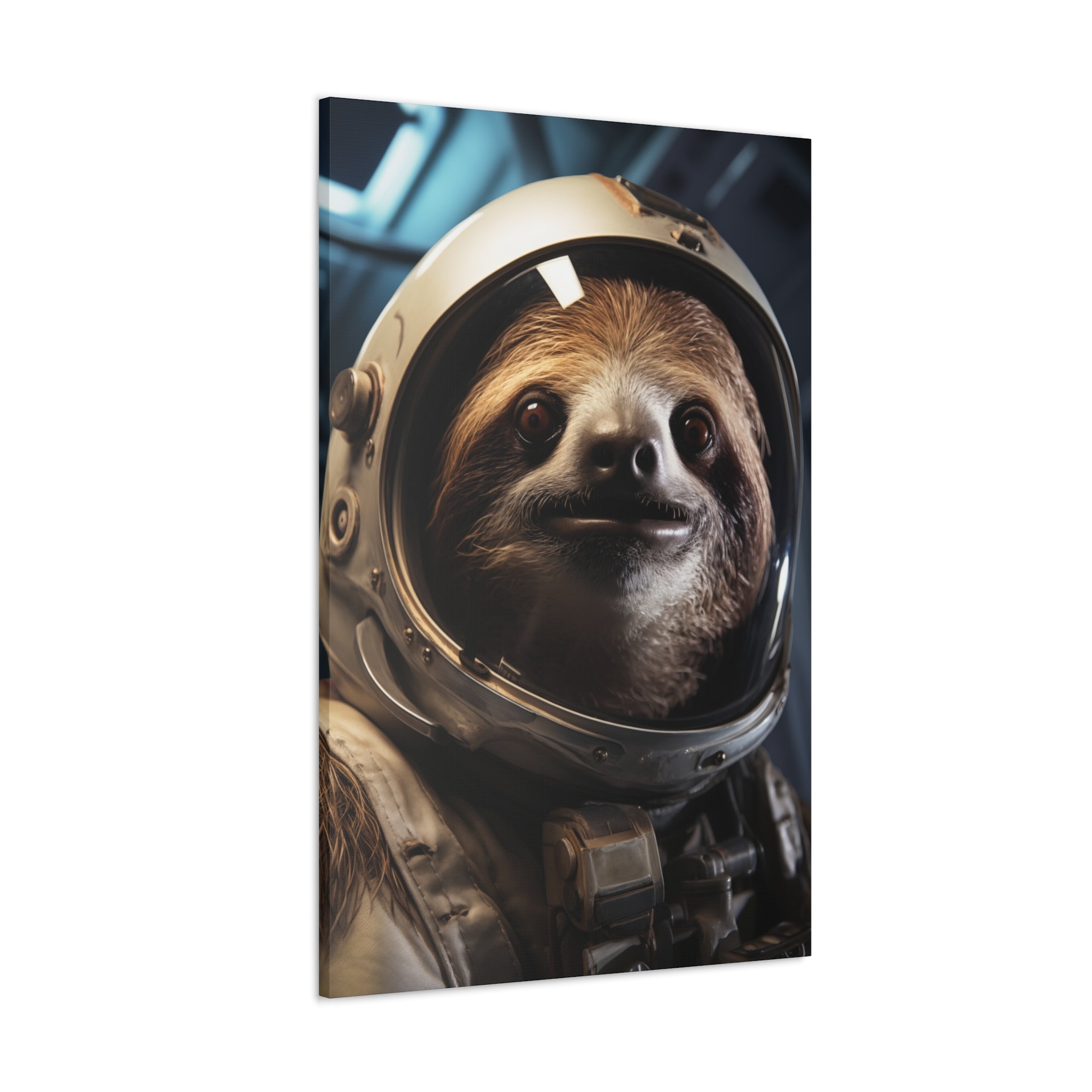 AstroSloth 1 Canvas Wall Art - SynthFrame