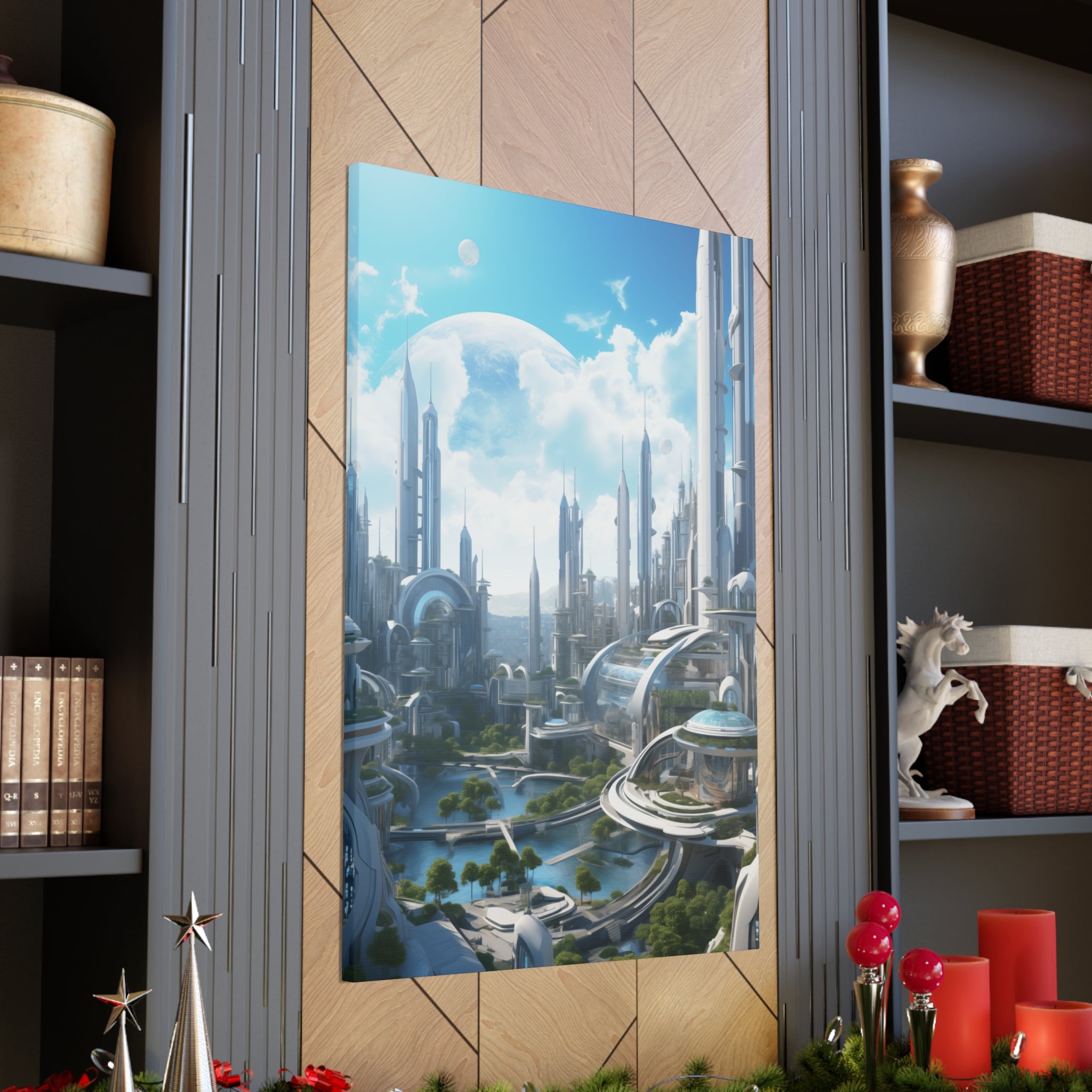 Futuristic Eco City 2 Canvas Wall Art - SynthFrame