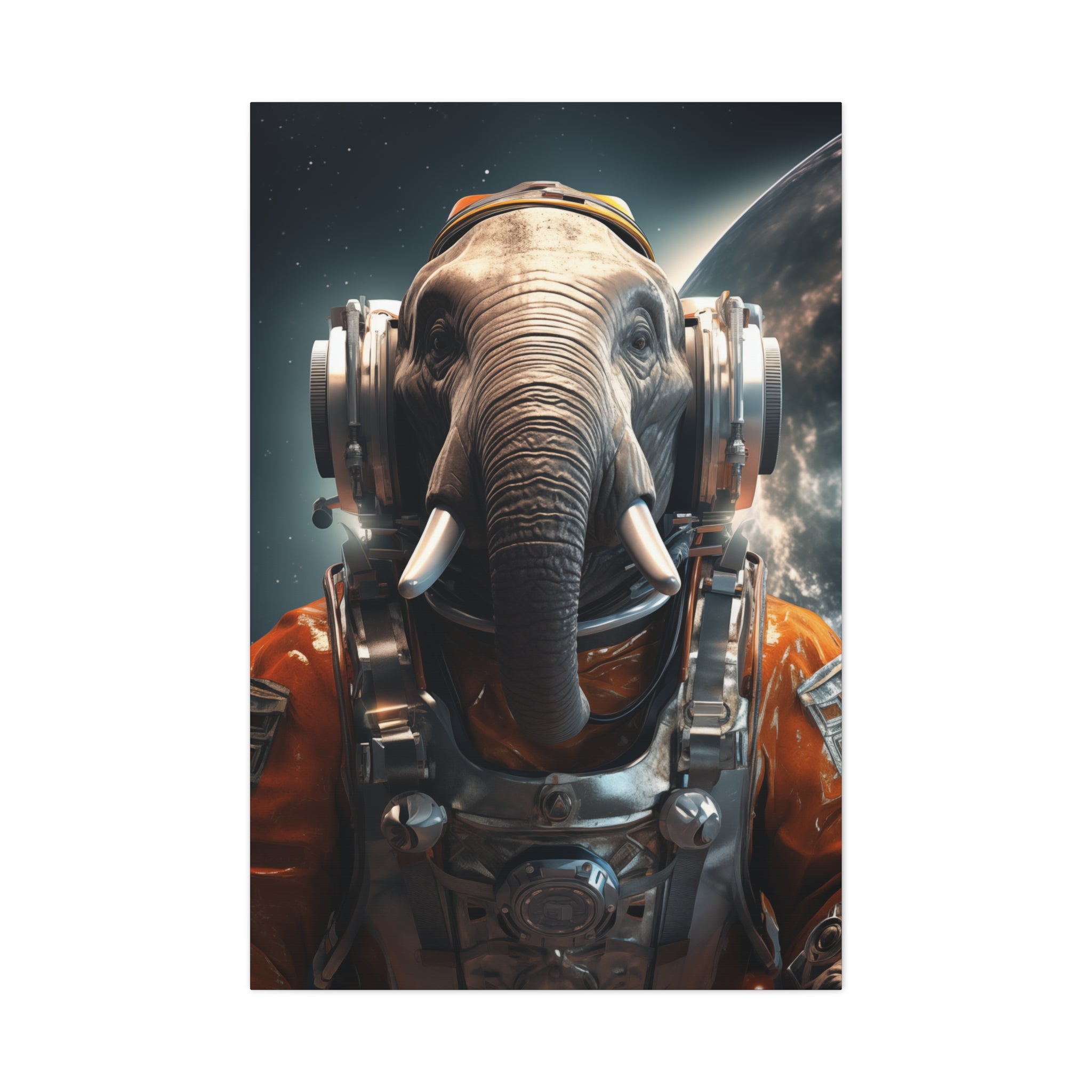 AstroElephant 1 Canvas Wall Art - SynthFrame