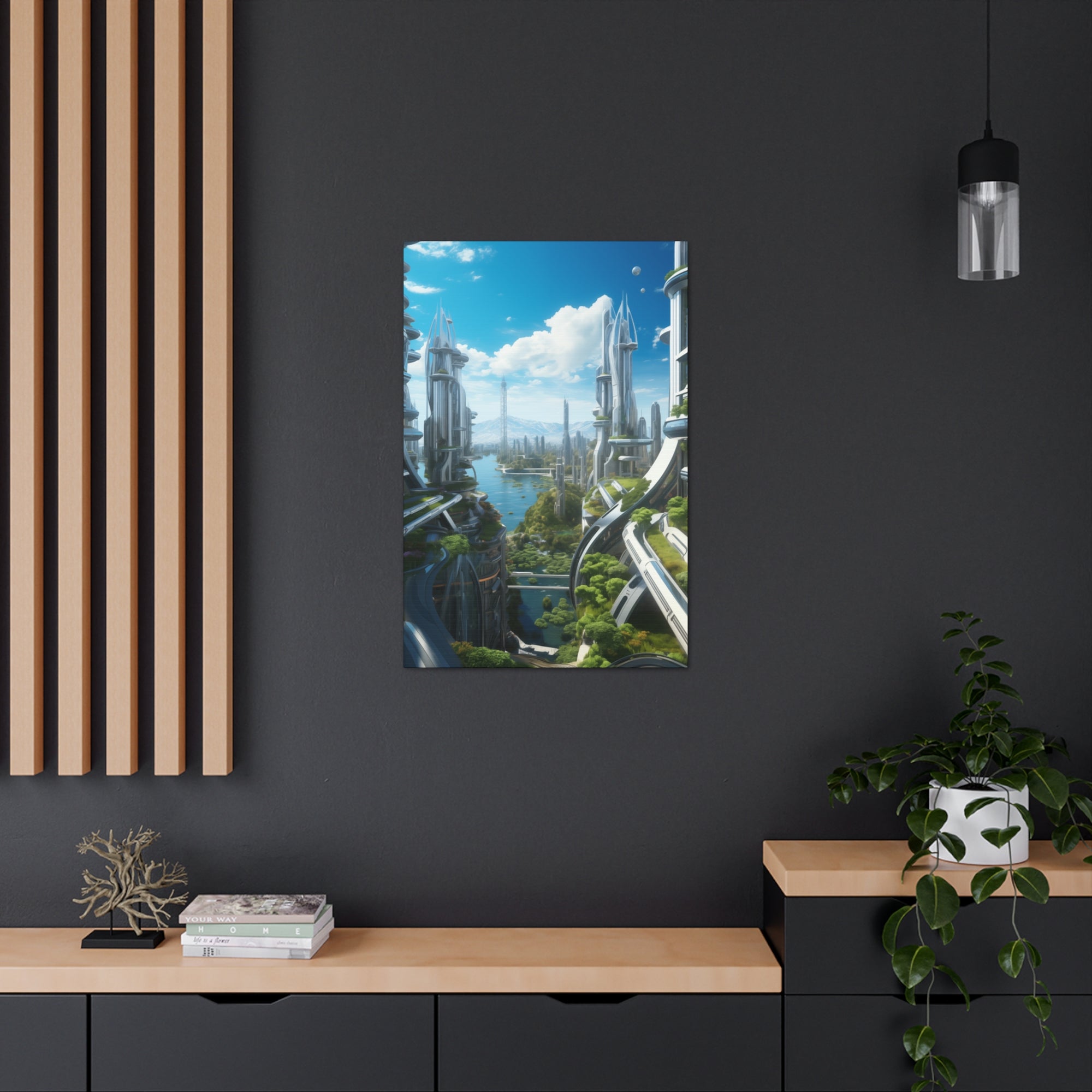 Futuristic Eco City 9 Canvas Wall Art - SynthFrame