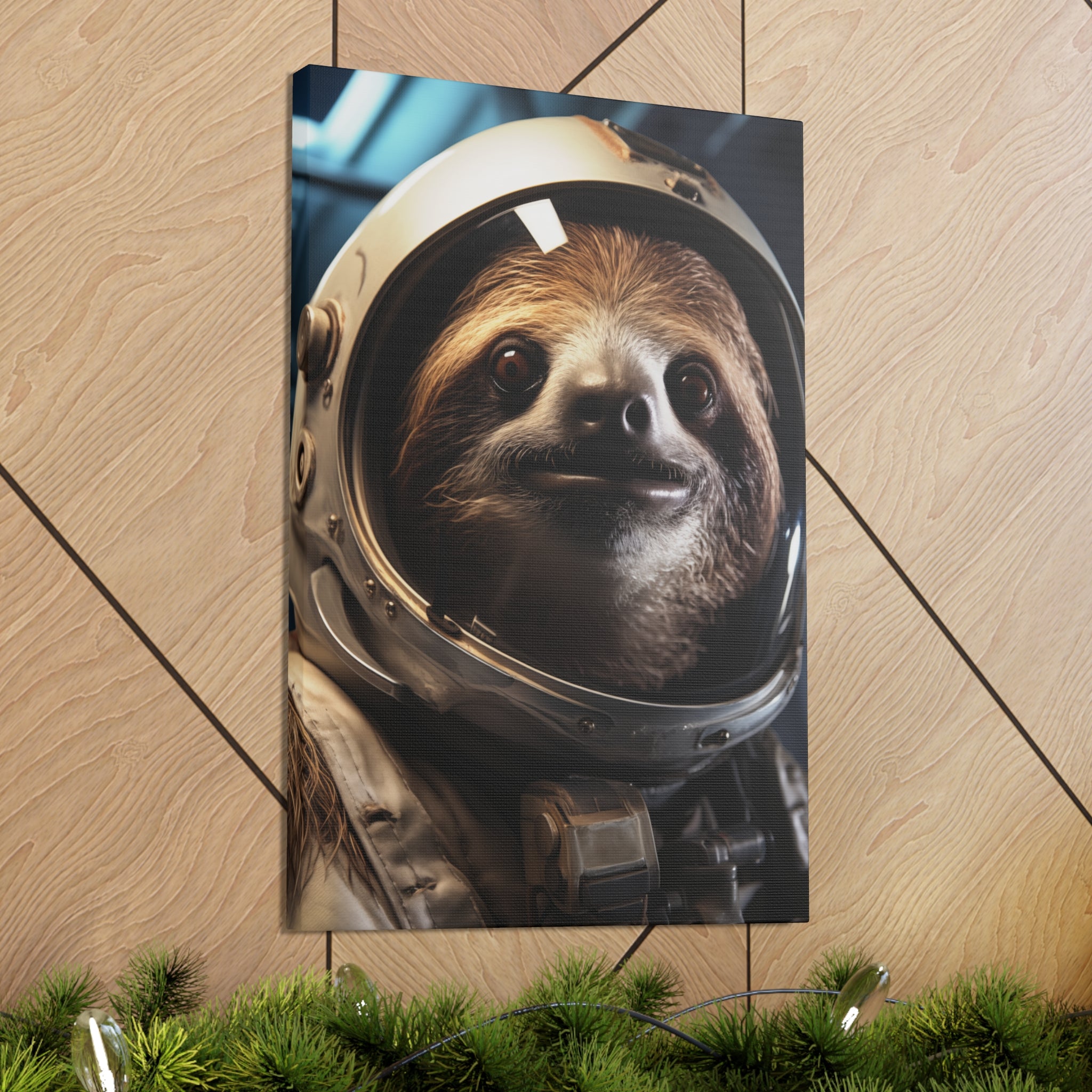 AstroSloth 1 Canvas Wall Art - SynthFrame